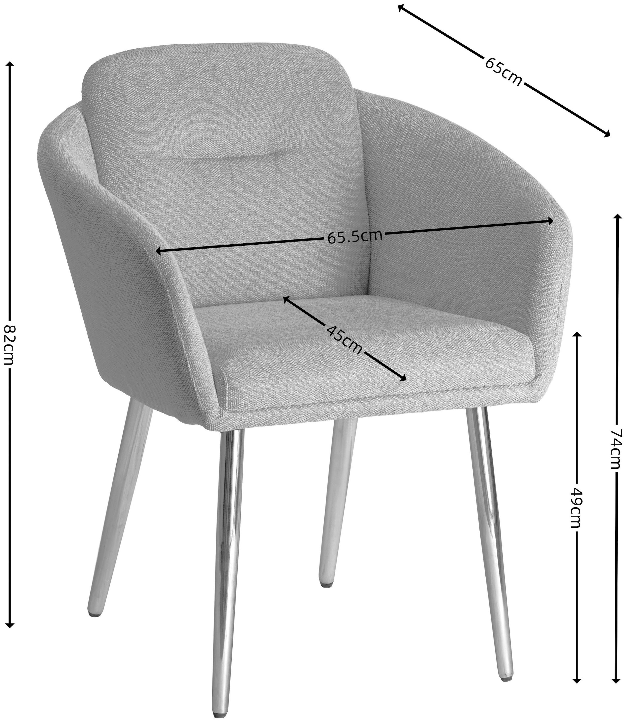 LeGer Home by Lena Gercke Chaise de salle à manger »Fleur« (Set) 2 cuisStrukturstoff, ergonomisches Design, gesteppte Rückenlehne