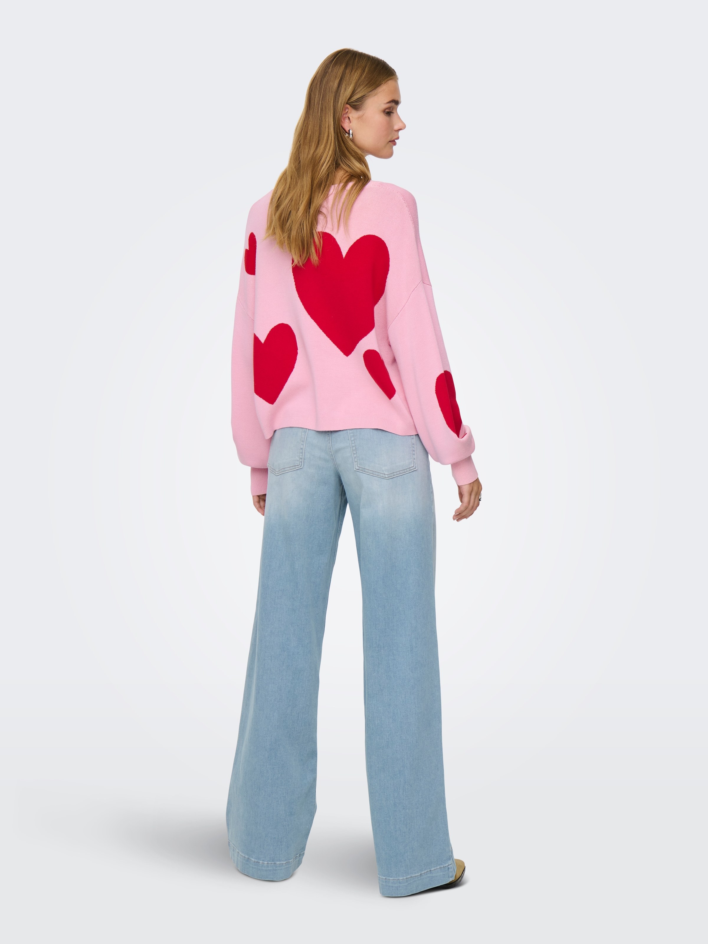 ONLY Pull en tricot »ONLMONTANA LS JQ O-NECK CC KNT« mit Rippbündchen