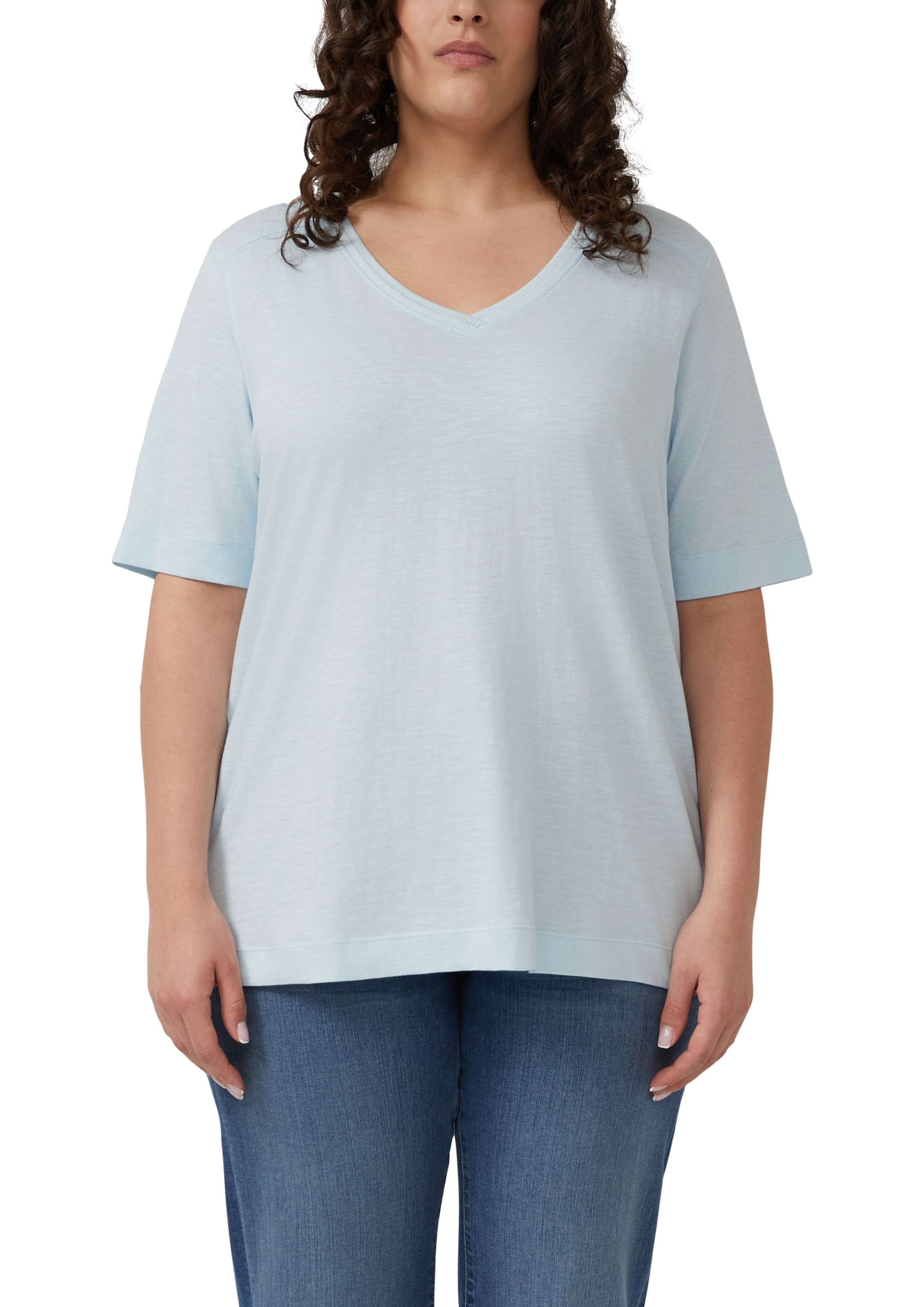 s.Oliver CURVE T-shirt en V T-shirt d'été en coton pur/grandes tailles