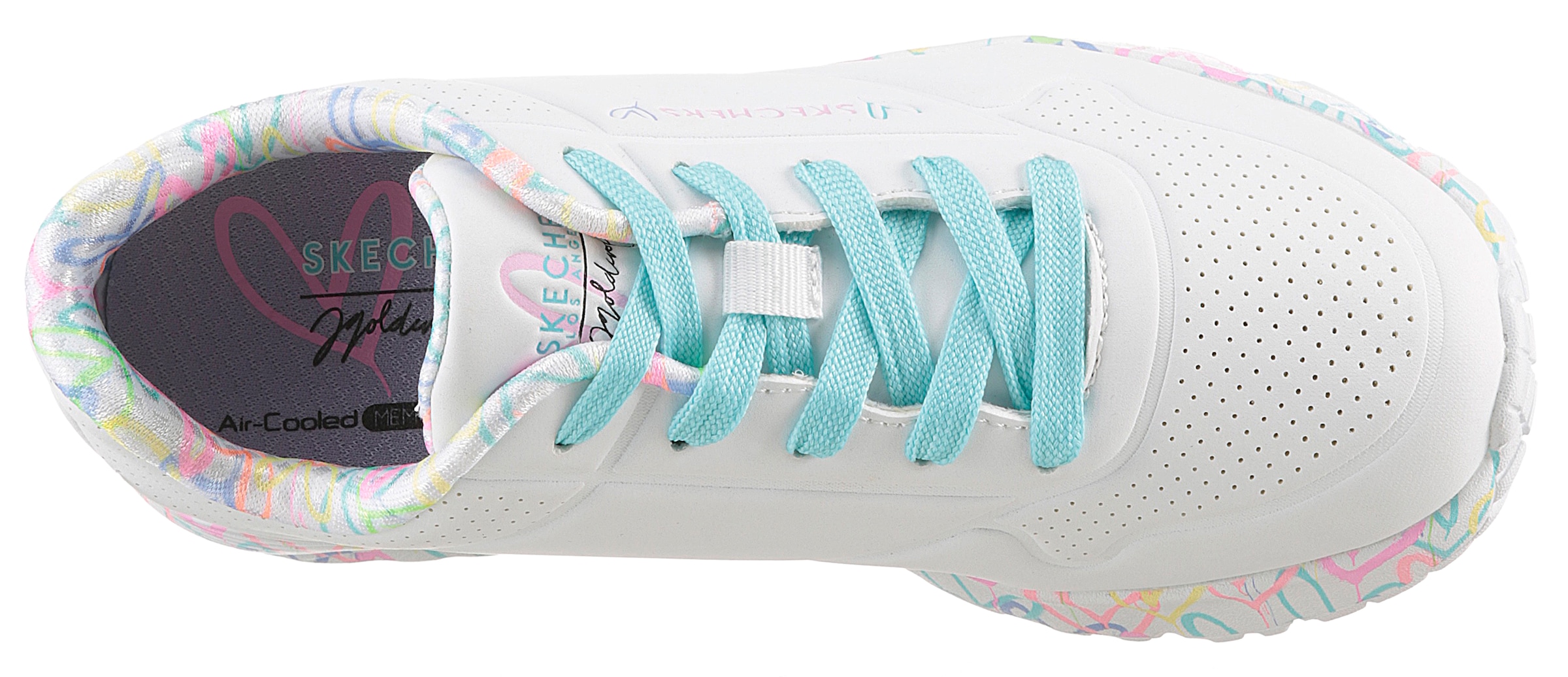 Skechers Sneakers »UNO LITE-LOVELY LUV«  , chaussure à lacets avec semelle imprimée, gabarit de taille à télécharger