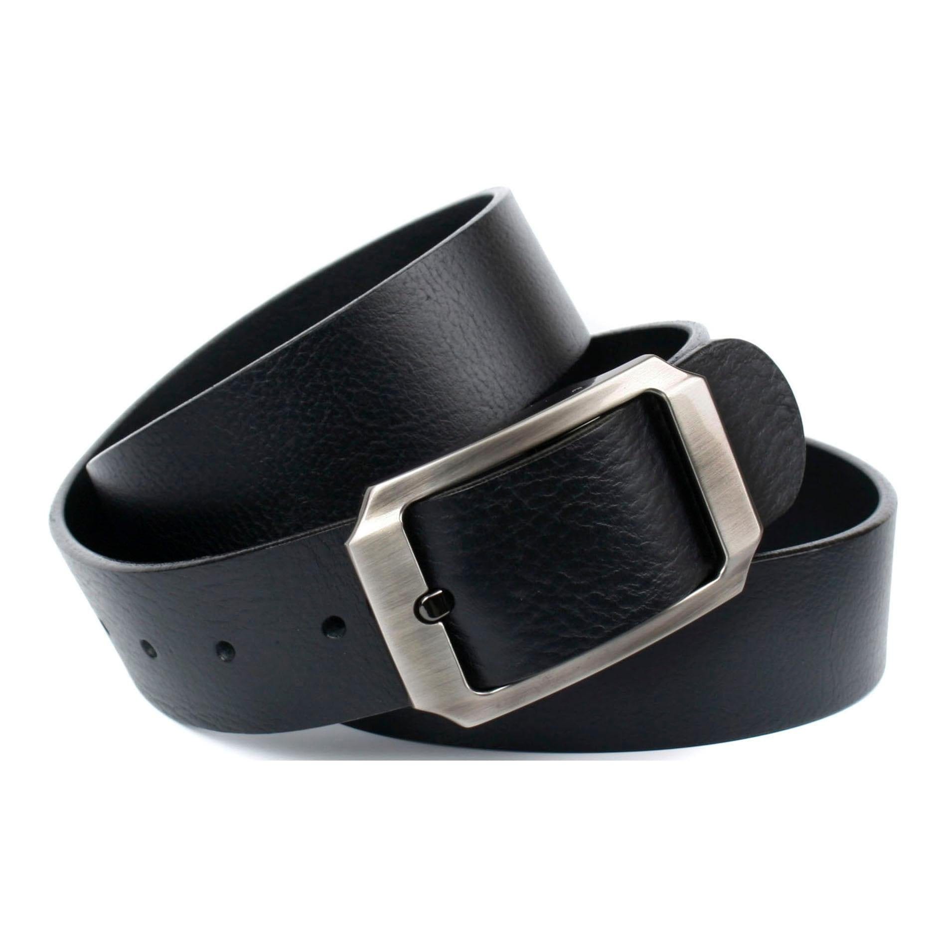 Anthoni Crown Ceinture en cuir mit satinierter Schliesse