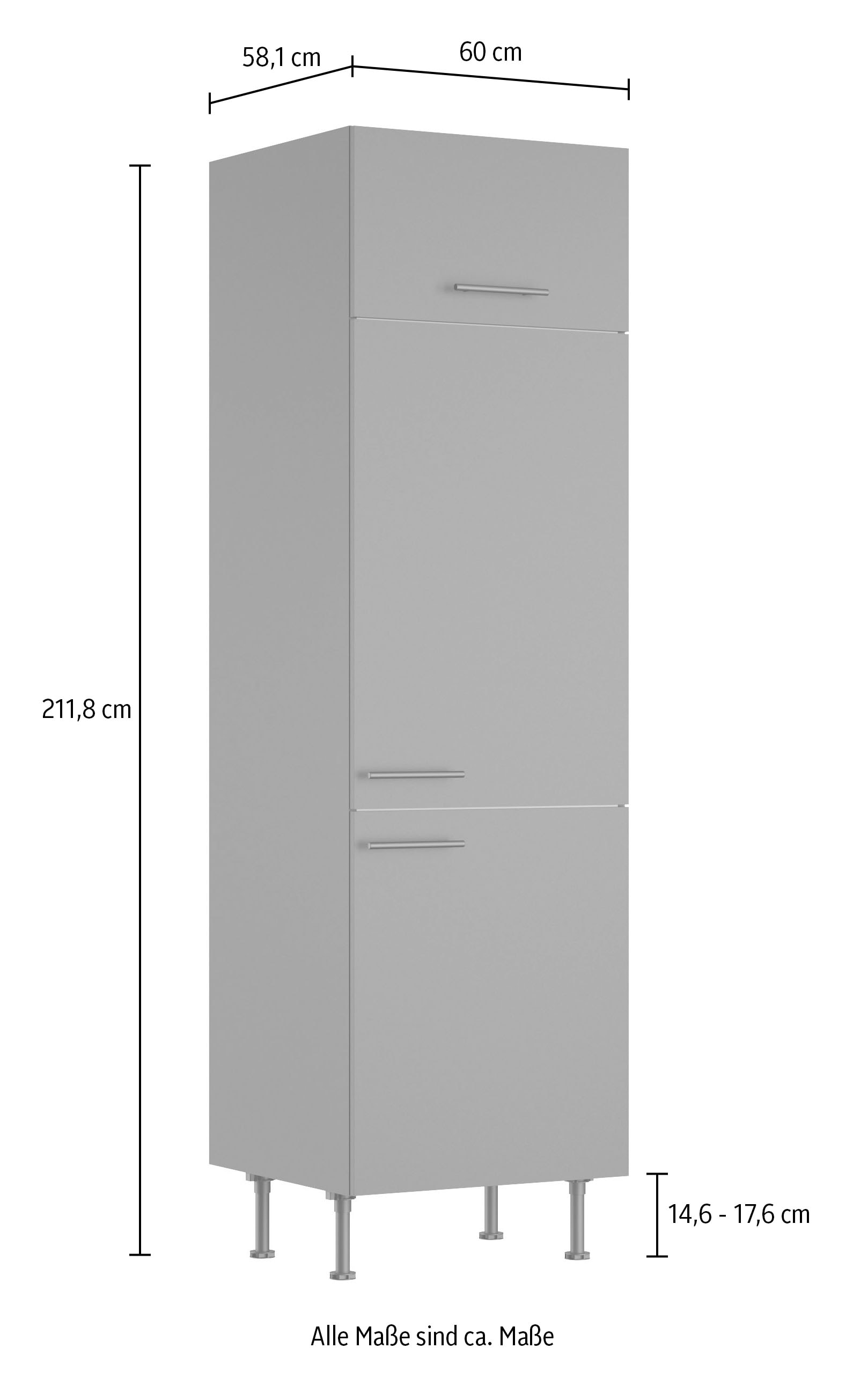 OPTIFIT Kühlumbauschrank »Fiona« Breite 60 cm, m. 2 Türen, 1 Klappe, höhenverstellbare Füsse