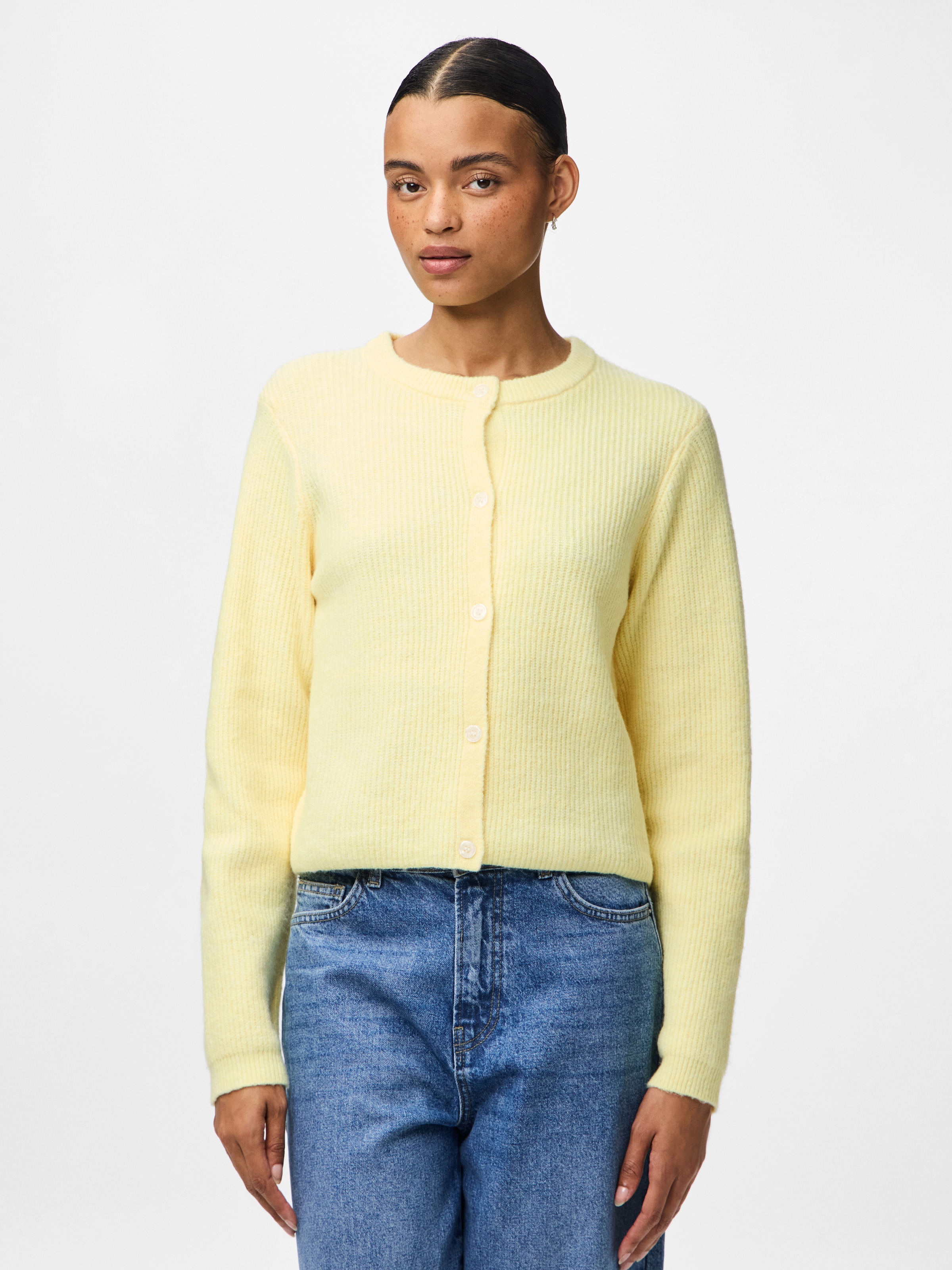 pieces Veste en tricot »PCSILLY LS O-NECK KNIT CARDIGAN NOOS BC« mélange de matériaux, coupe régulière