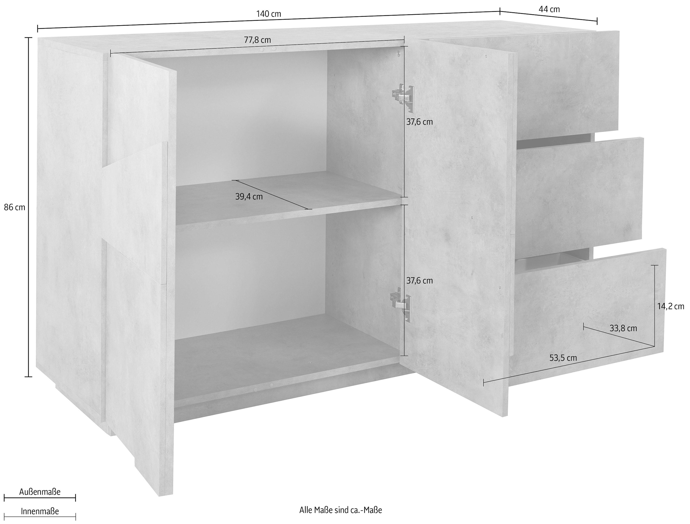 INOSIGN Sideboard »PING« Breite 140 cm