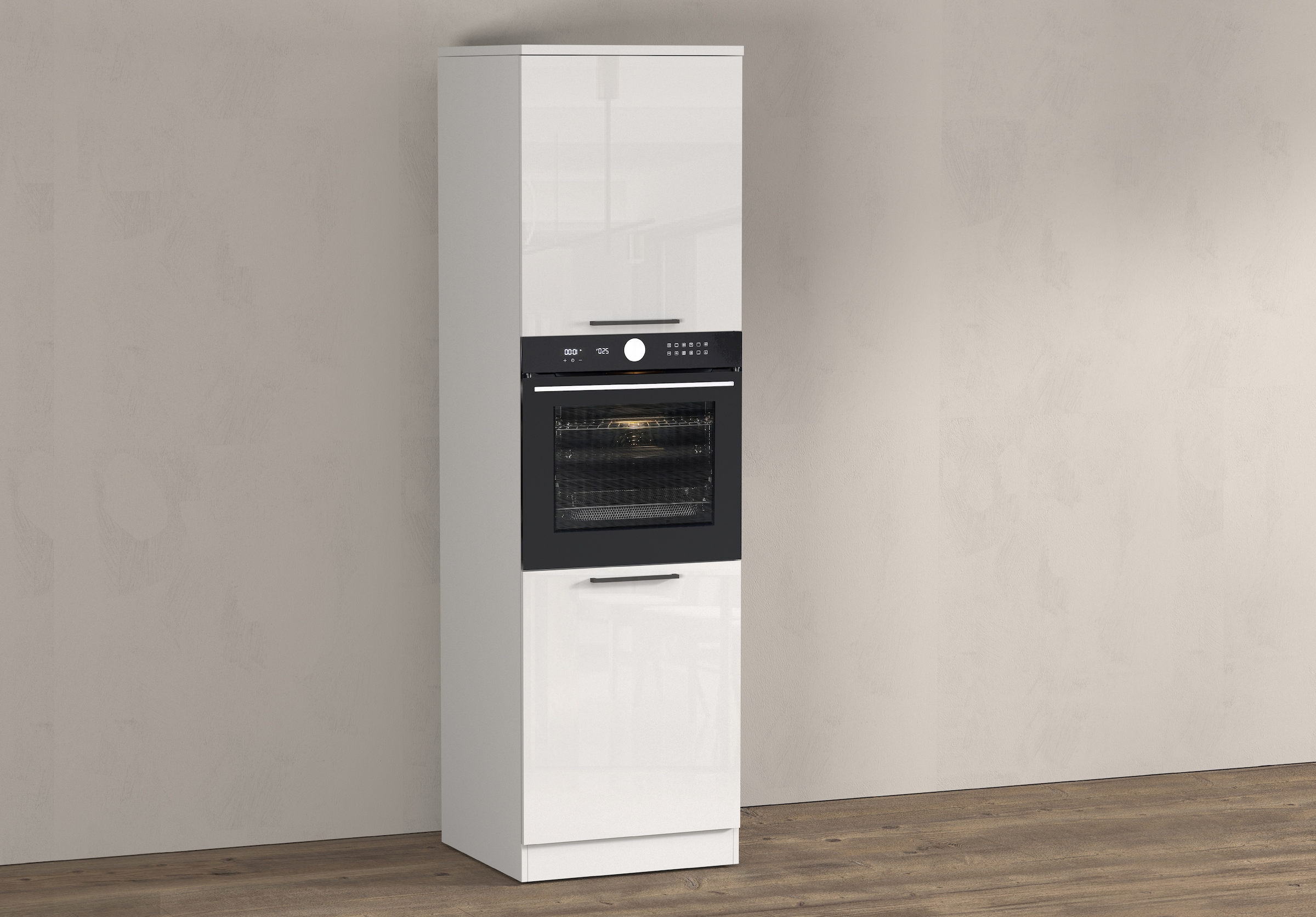 KOCHSTATION Armoire d'encastrement pour four »Luna, Backofenschrank, Backofen-Hochschrank, Made in Italy« B/T/H: 60×60×214,5 cm, Oberplatte mit 25 mm Stärke