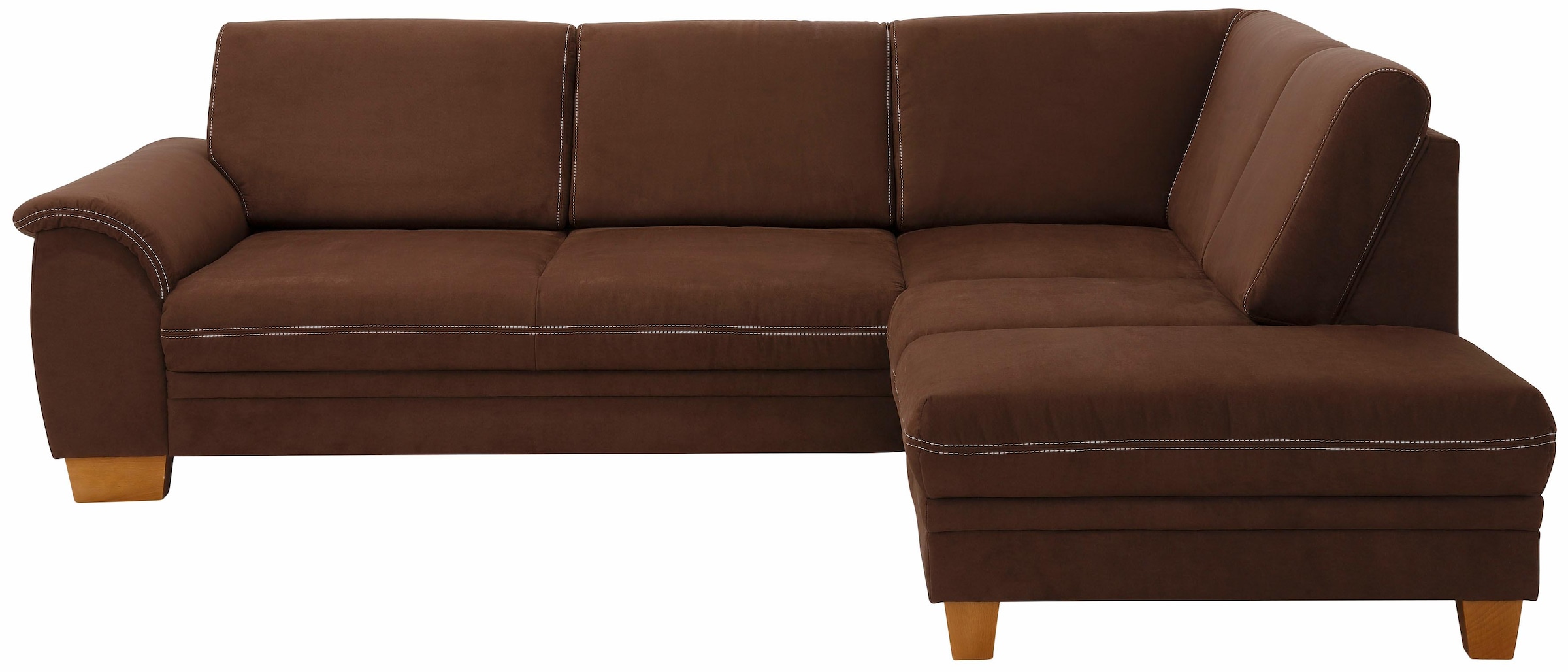 Home affaire Ecksofa »Husum L-Form« mit Sitztiefenverstellung, Federkern-Polsterung und Kontrastnaht