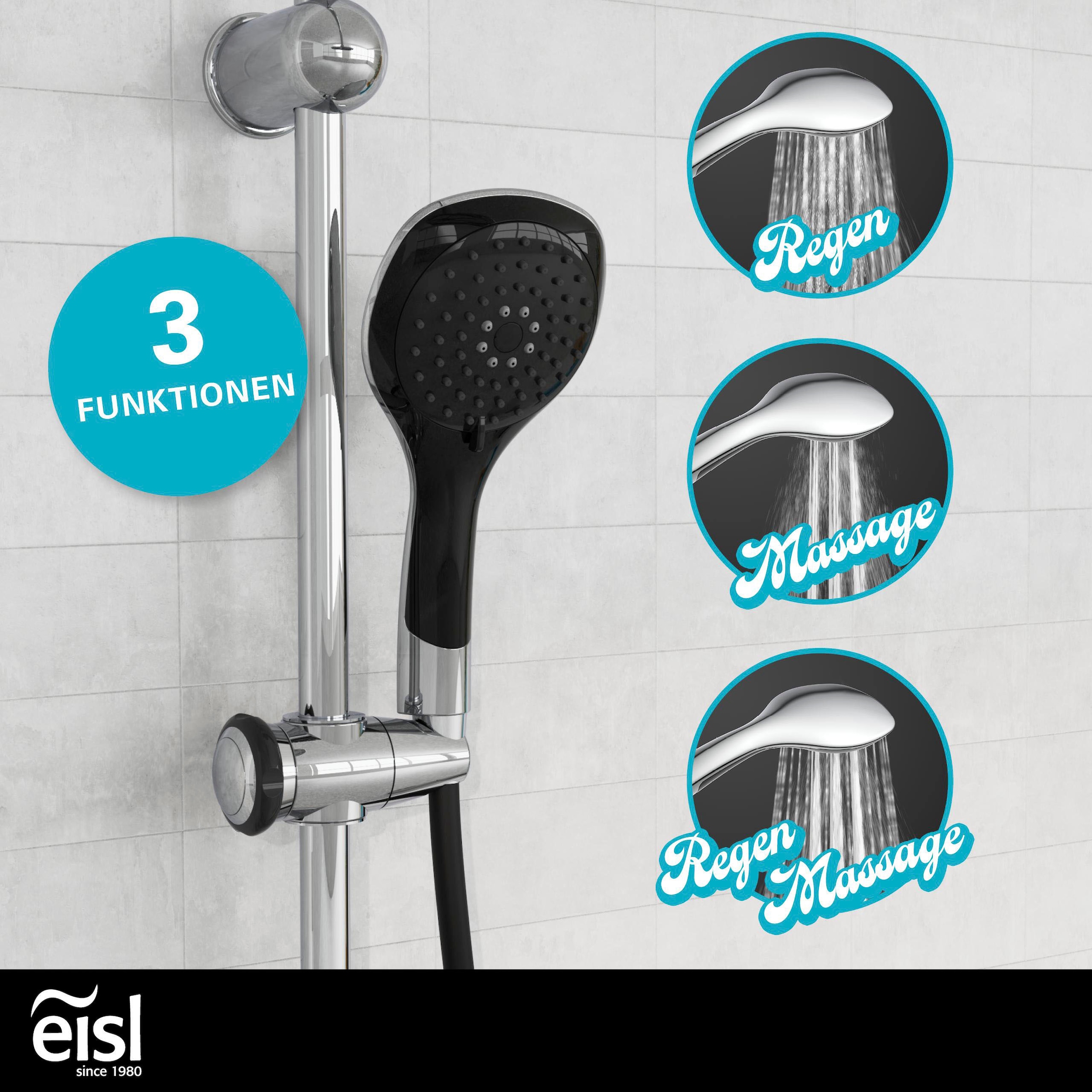 Eisl Brausegarnitur »Duschtraum« Duschset mit Kopf- und Handbrause, Regendusche mit 3 Funktionen