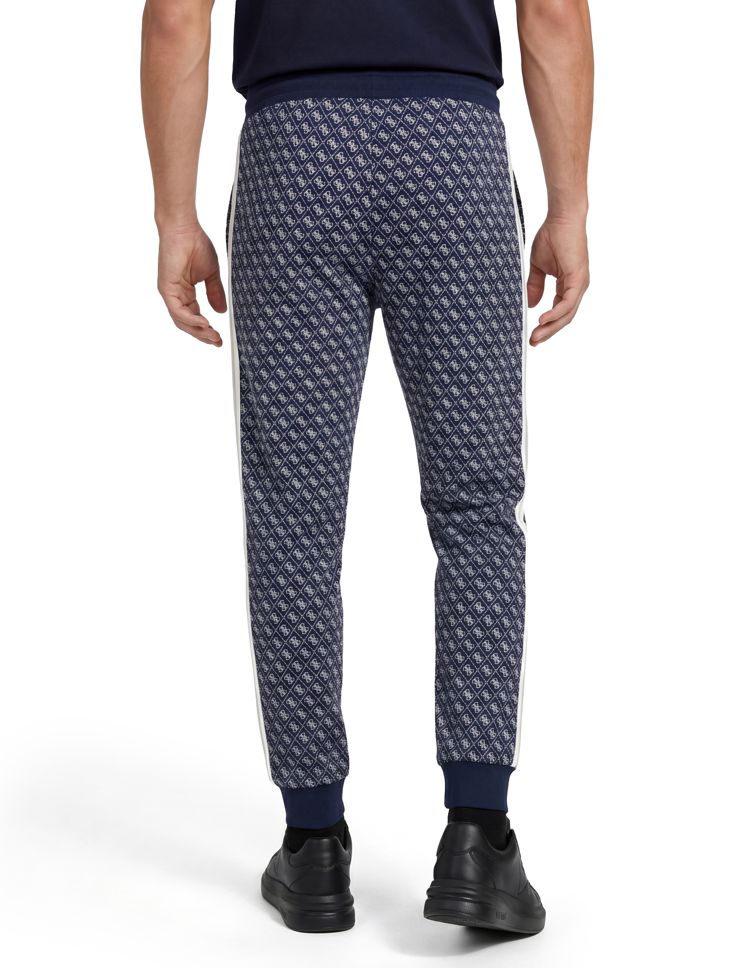 Guess Pantalon de jogging »PARIMO 4G CUFFED«  ceinture élastique, coupe régulière, bords-côtes, détails rayés