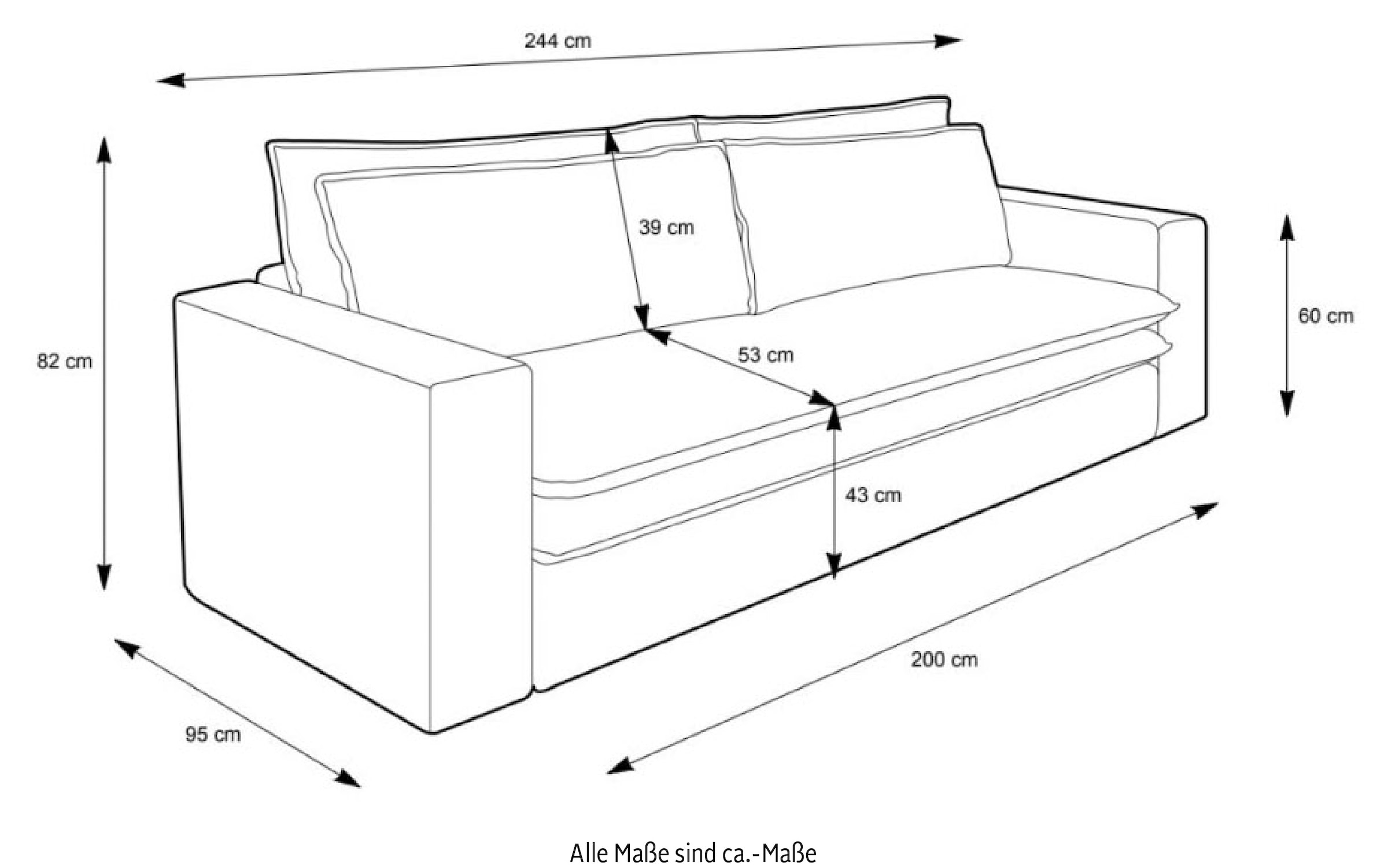 Home affaire 3-places »PIAGGE« Cord-Bezug - mit Bettfunktion und Bettkasten, mit praktischem Topper