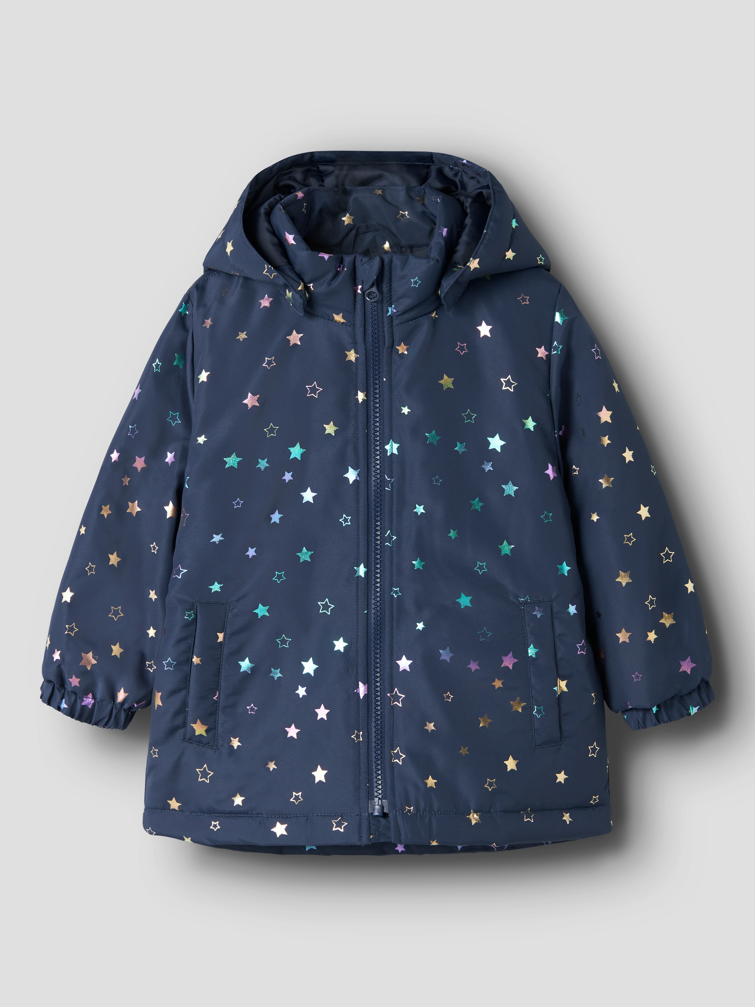 Name It Veste d'extérieur »NMFMAXI JACKET PA FOIL AOP NOOS« avec capuche fibre synthétique, déperlant et avec capuche amovible