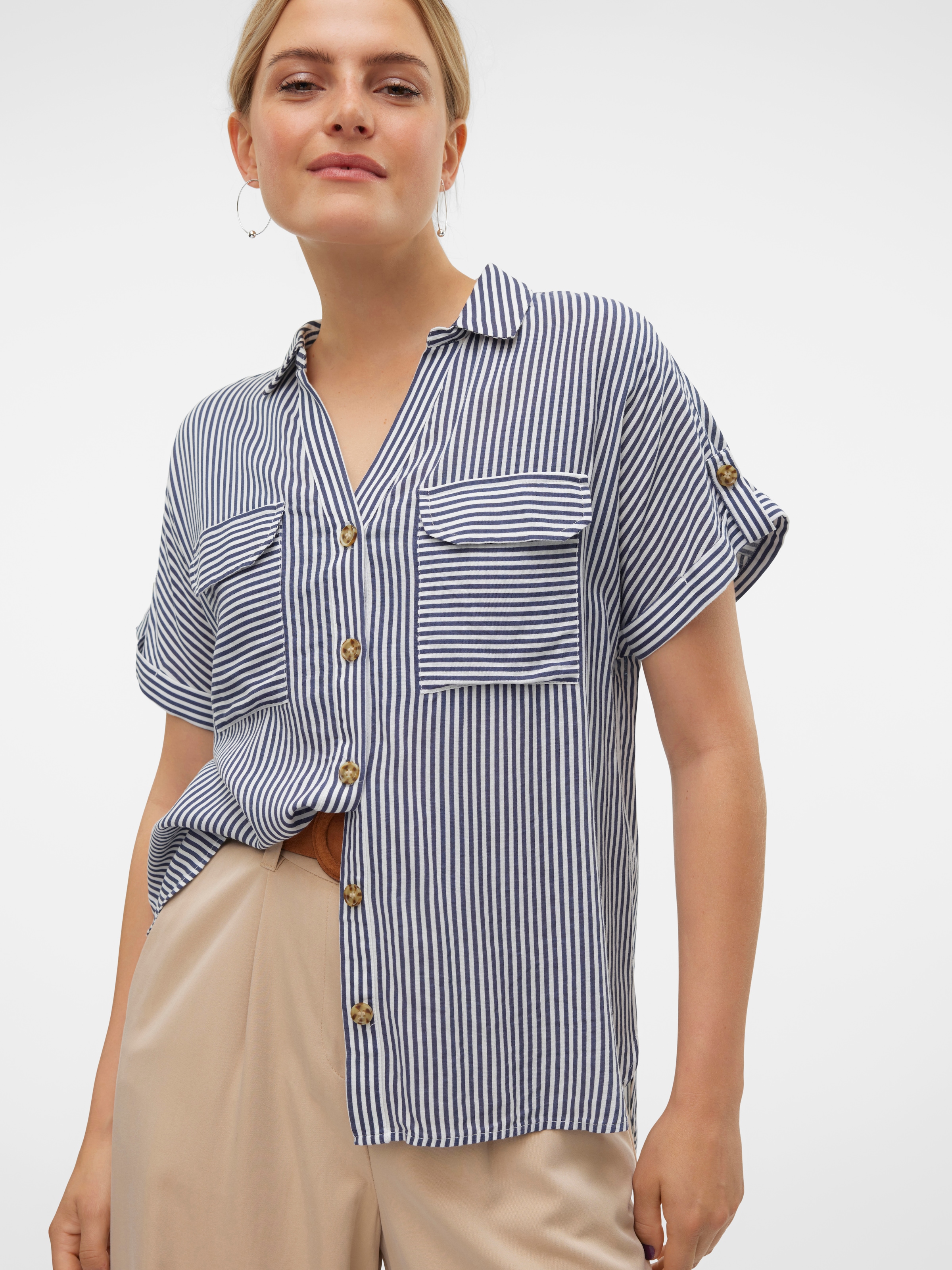 Vero Moda Blouse à manches courtes »VMBUMPY S/S SHIRT WVN GA NOOS« Viskose, regular fit