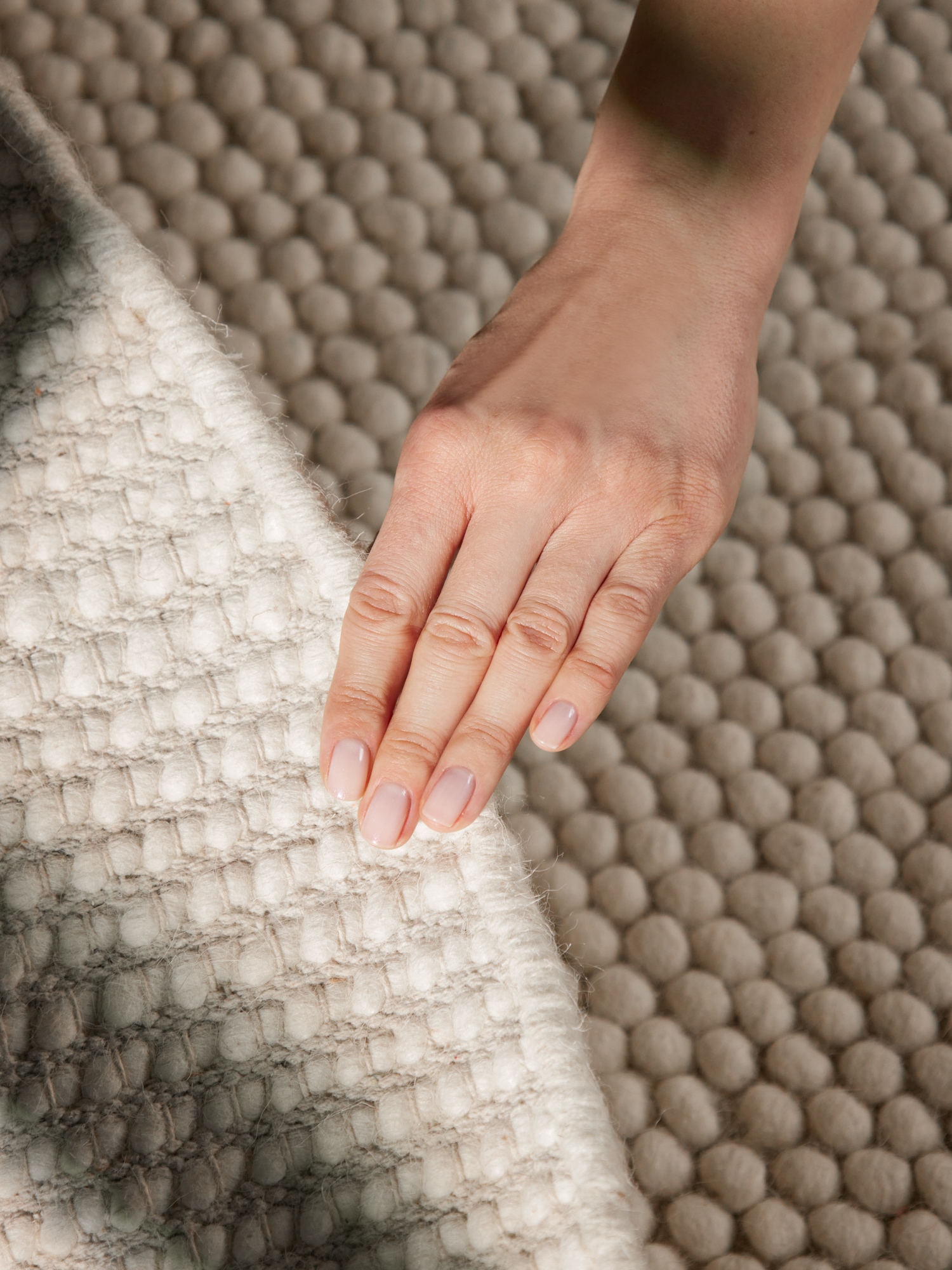 Ted Baker Wollteppich »Diana« rund 16 mm Höhe Wolle, Natur, Handgemacht, Wohnzimmer, Esszimmer, Schlafzimmer, Skandi