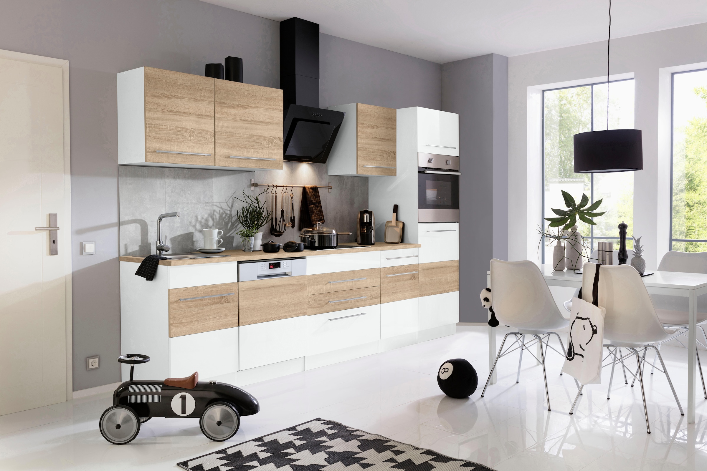 KOCHSTATION Kitchenette »KS-Trient« Largeur 300 cm, avec appareils électriques en option, avec plan de travail