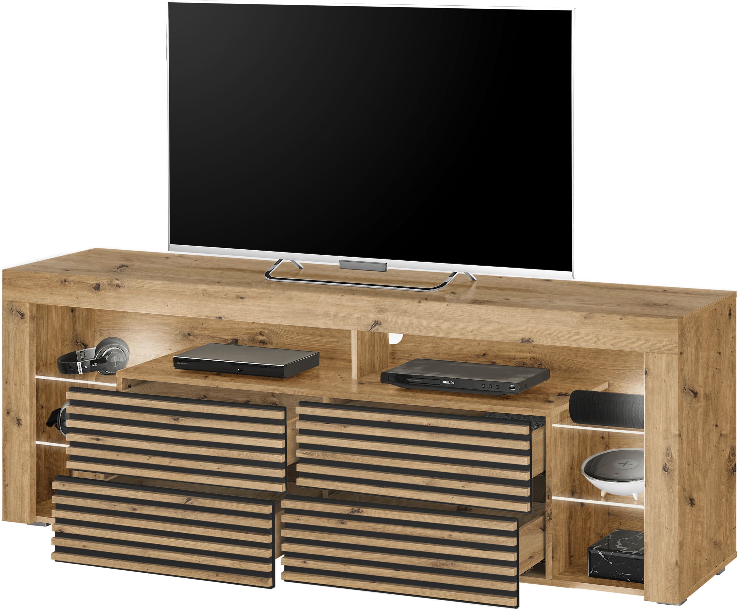 Stolkom Meuble TV »Goal TV Lowboard, B/H/T 179x67x 44 cm« 1 cuis tlg. %RESET$