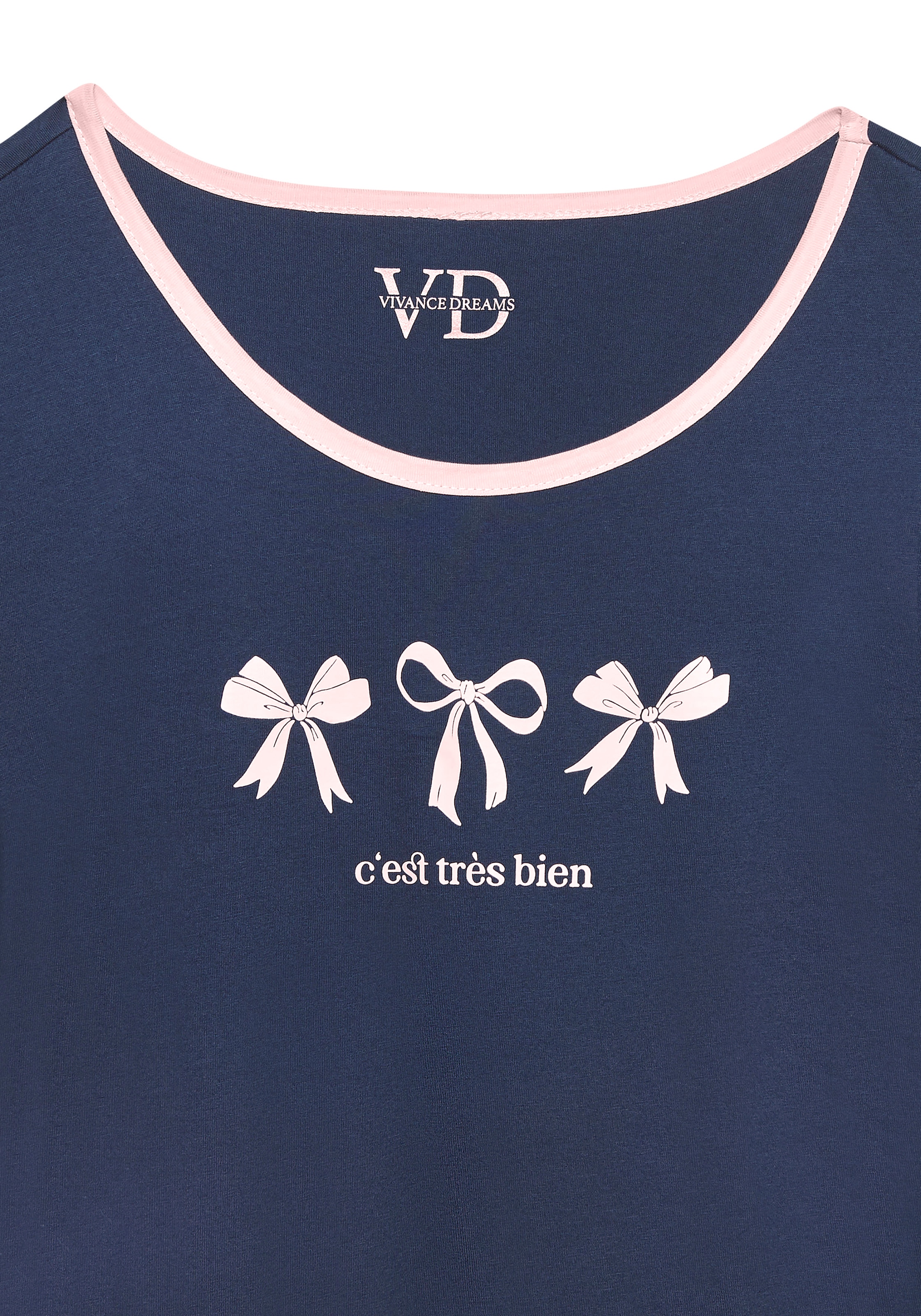 Vivance Dreams Chemise de nuit Mit süssem Schleifenmuster