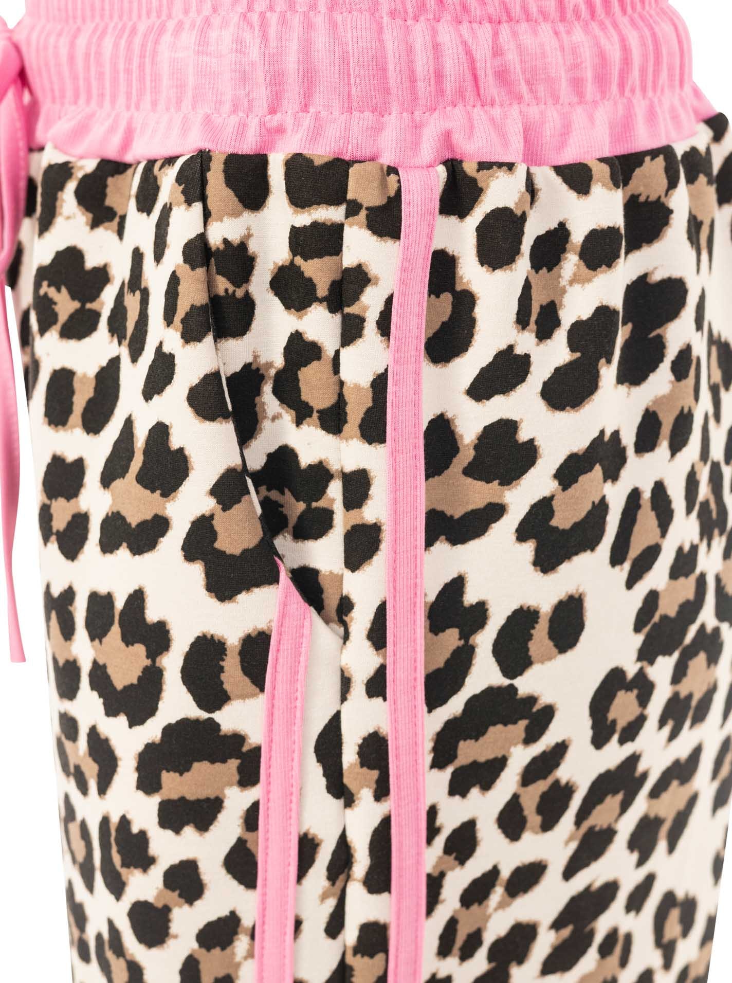 Zwillingsherz Pantalon sweat »"Leo mit Kontrastbund"«  mit Kontrastbund, Kordelzug, Leomuster