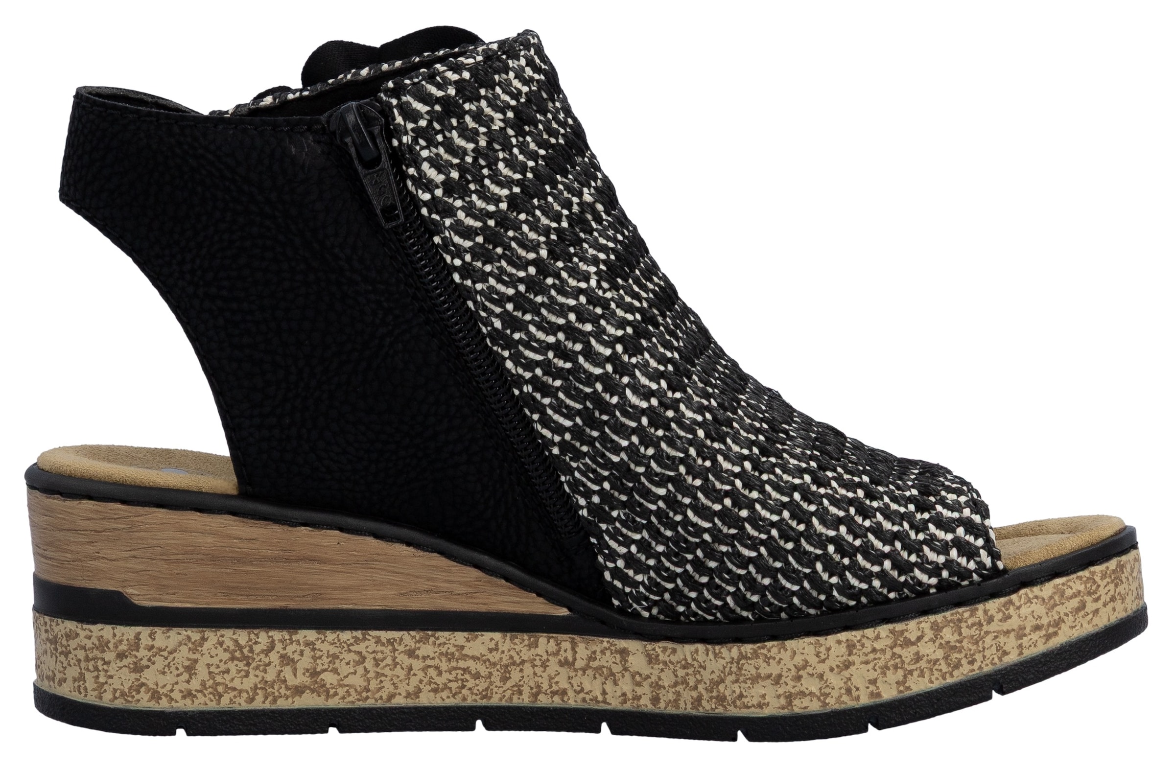 Rieker Schaftsandalette  Keilsandale, Sommerschuh, Plateausandalette mit Blüte