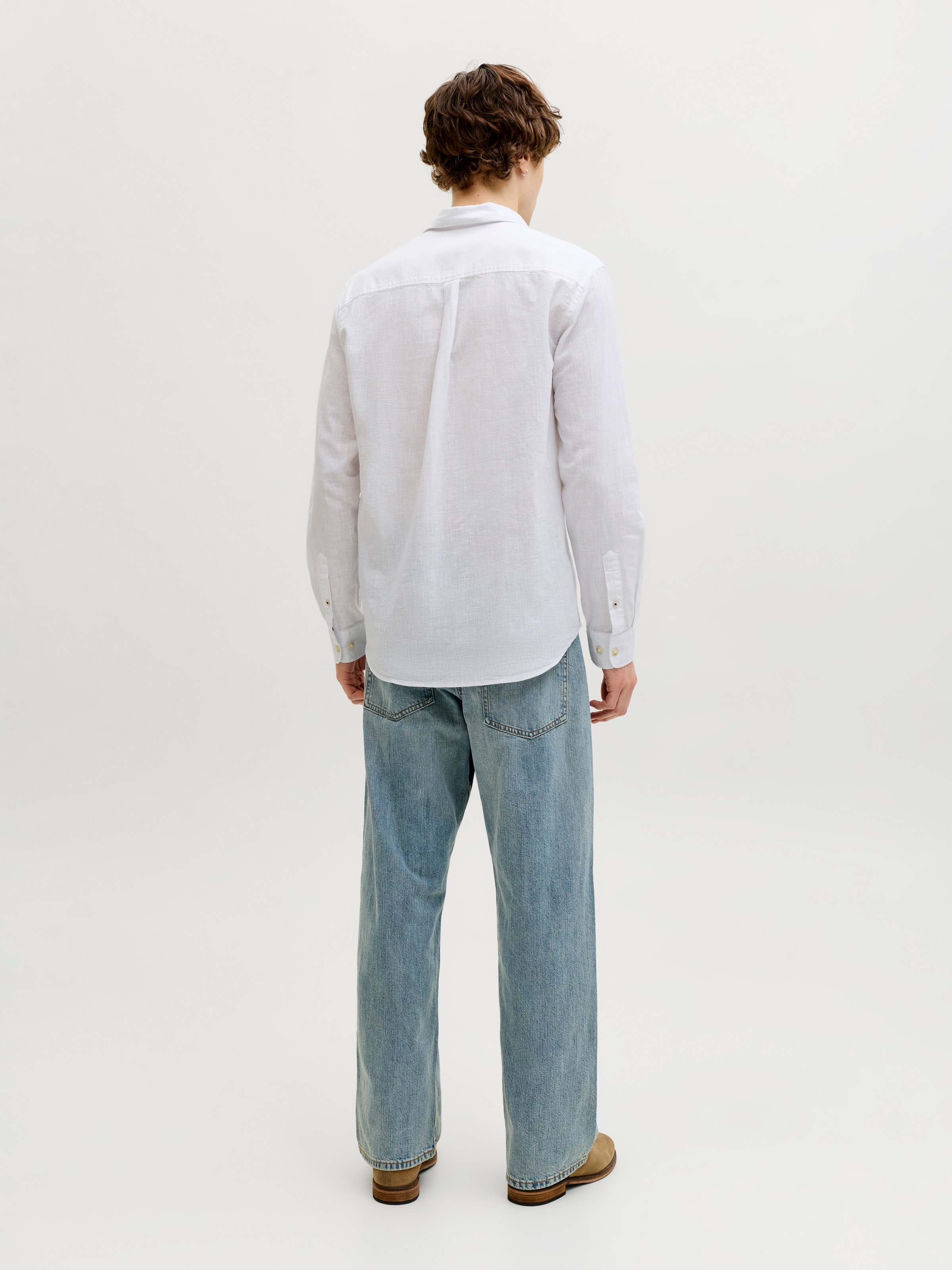 Jack & Jones Langarmhemd »JJESUMMER LINEN BLEND SHIRT L/S SN« Baumwollmischung, regular fit