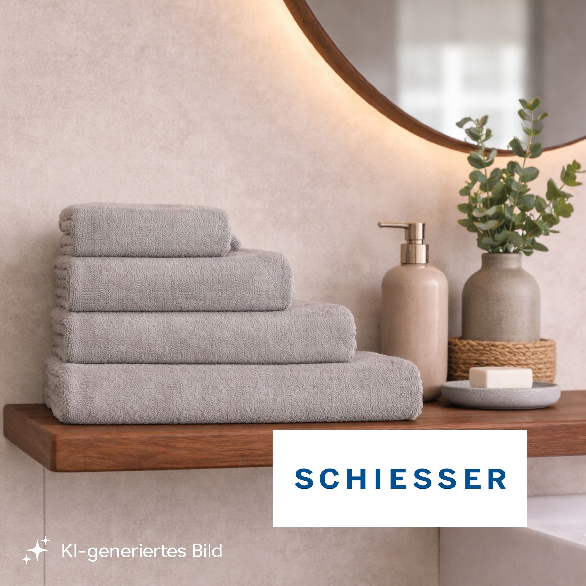 Schiesser Gant de toilette »Milano Waschhandschuh-Set aus weicher Baumwolle in Frottier-Qualität« avec bordure tissée