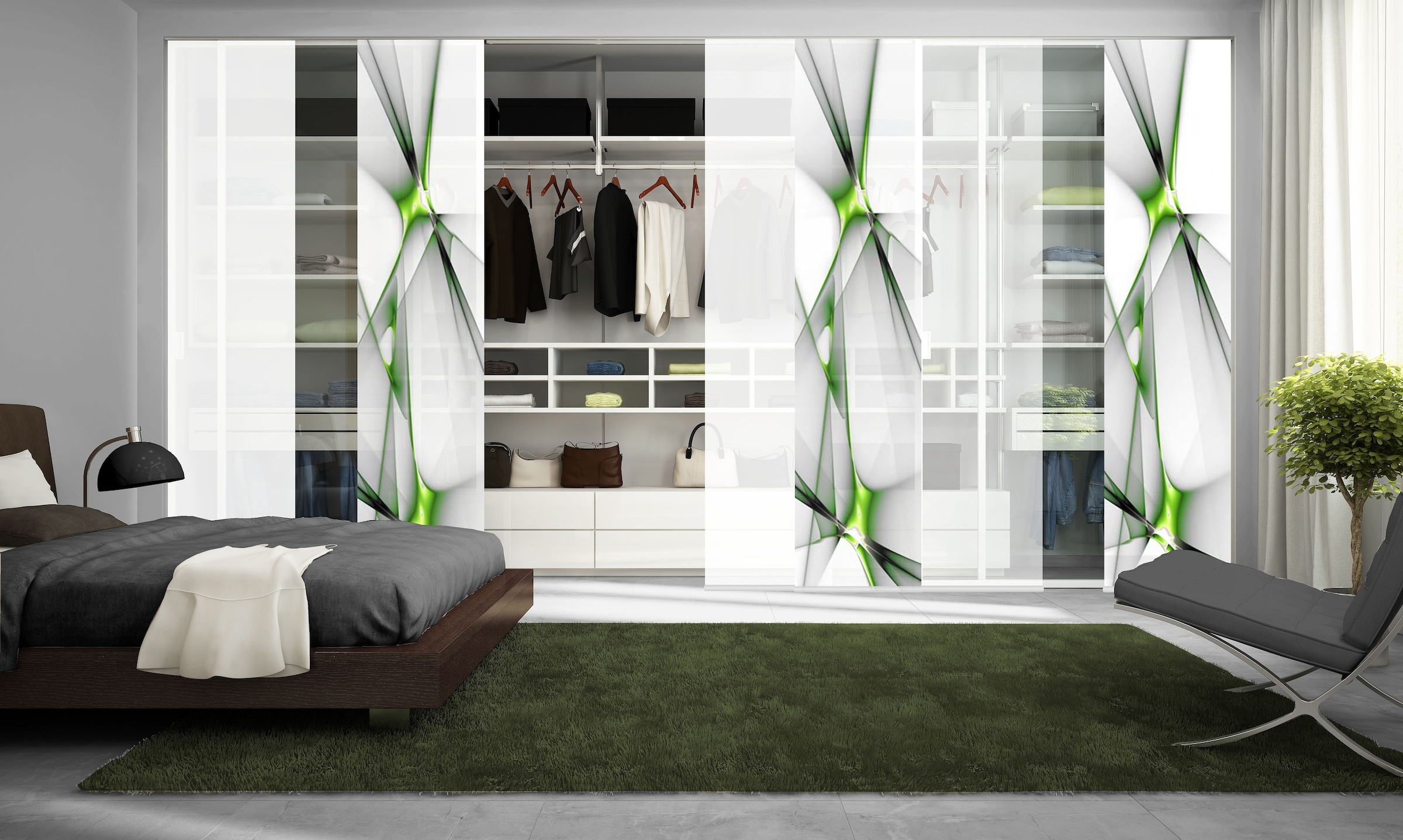 HOME WOHNIDEEN Rideau coulissant »FRANKLIN« Velcro 1 cuis tlg. HxB: 245x60, inkl. Befestigungszubehör