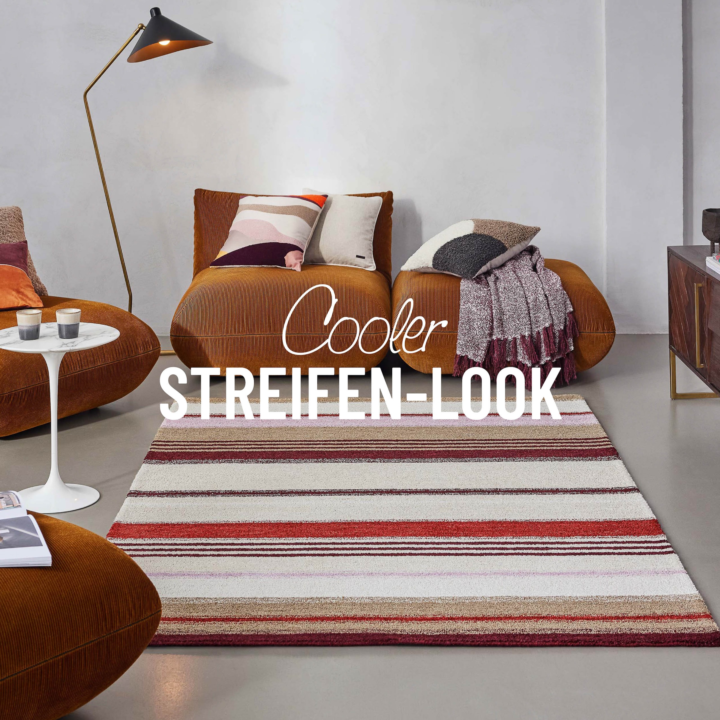 Wecon home Tapis »Petrol« Rectangulaire 7 mm Höhe handgefertigt, pflegeleicht, gestreift, Wohnzimmer, Schlafzimmer