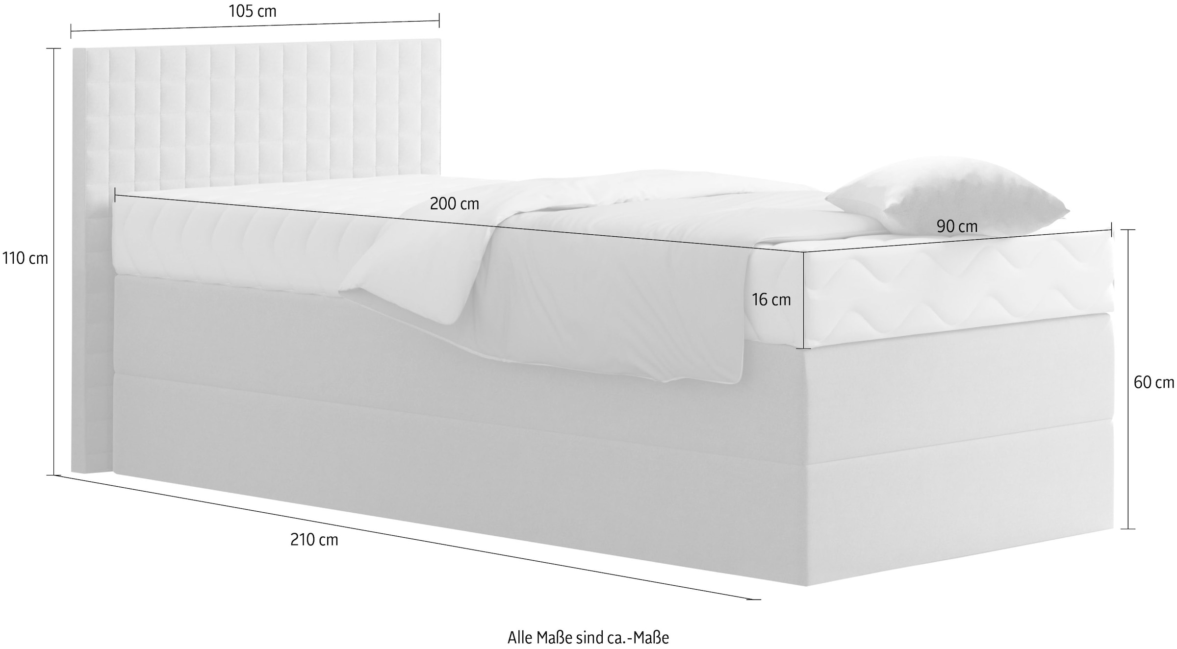 Westfalia Schlafkomfort Boxspringbett mit Zierkissen, wahlweise mit Topper