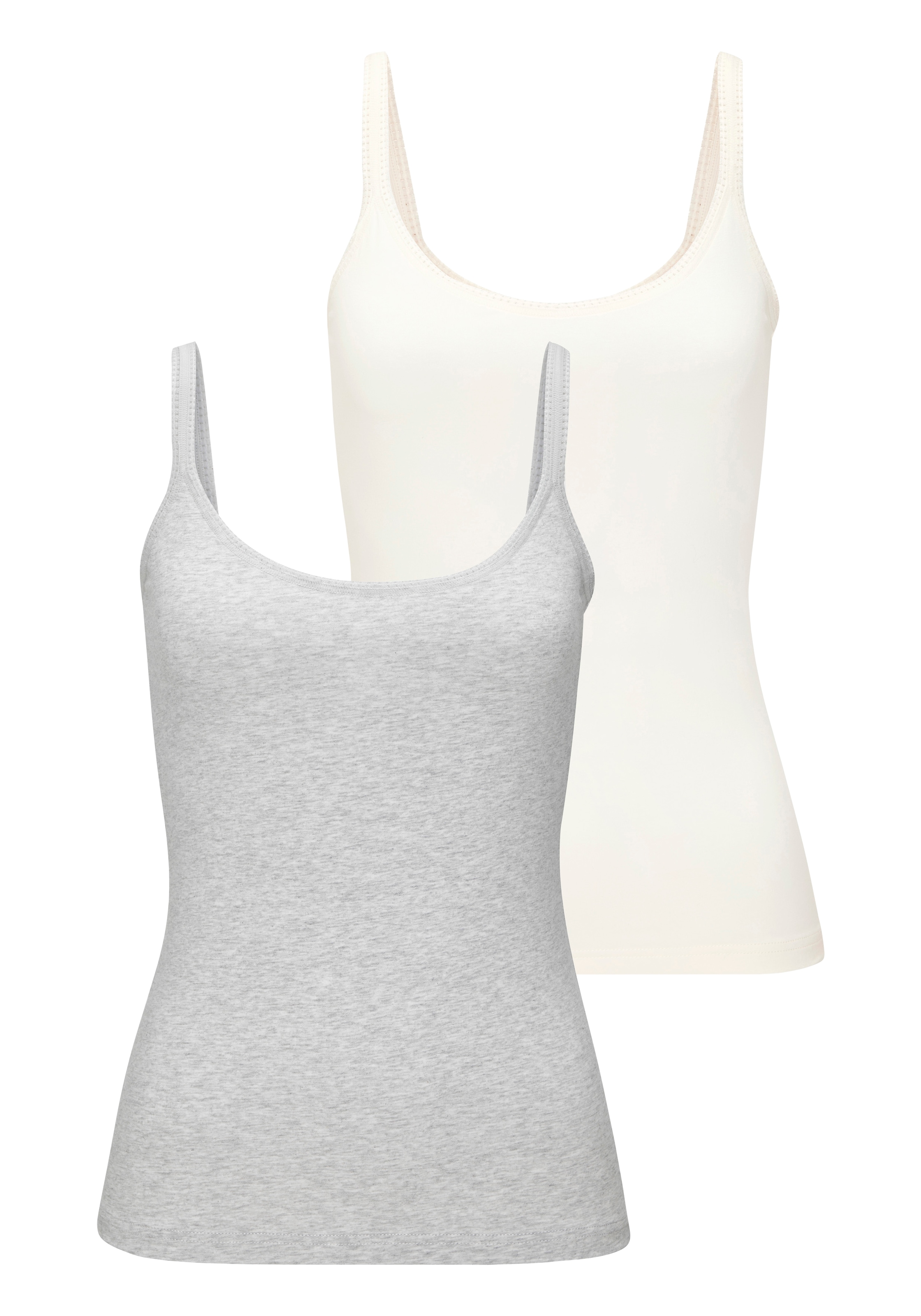 LASCANA Sous-chemise pack de 2,  encolure joliment arrondie, bretelles réglables