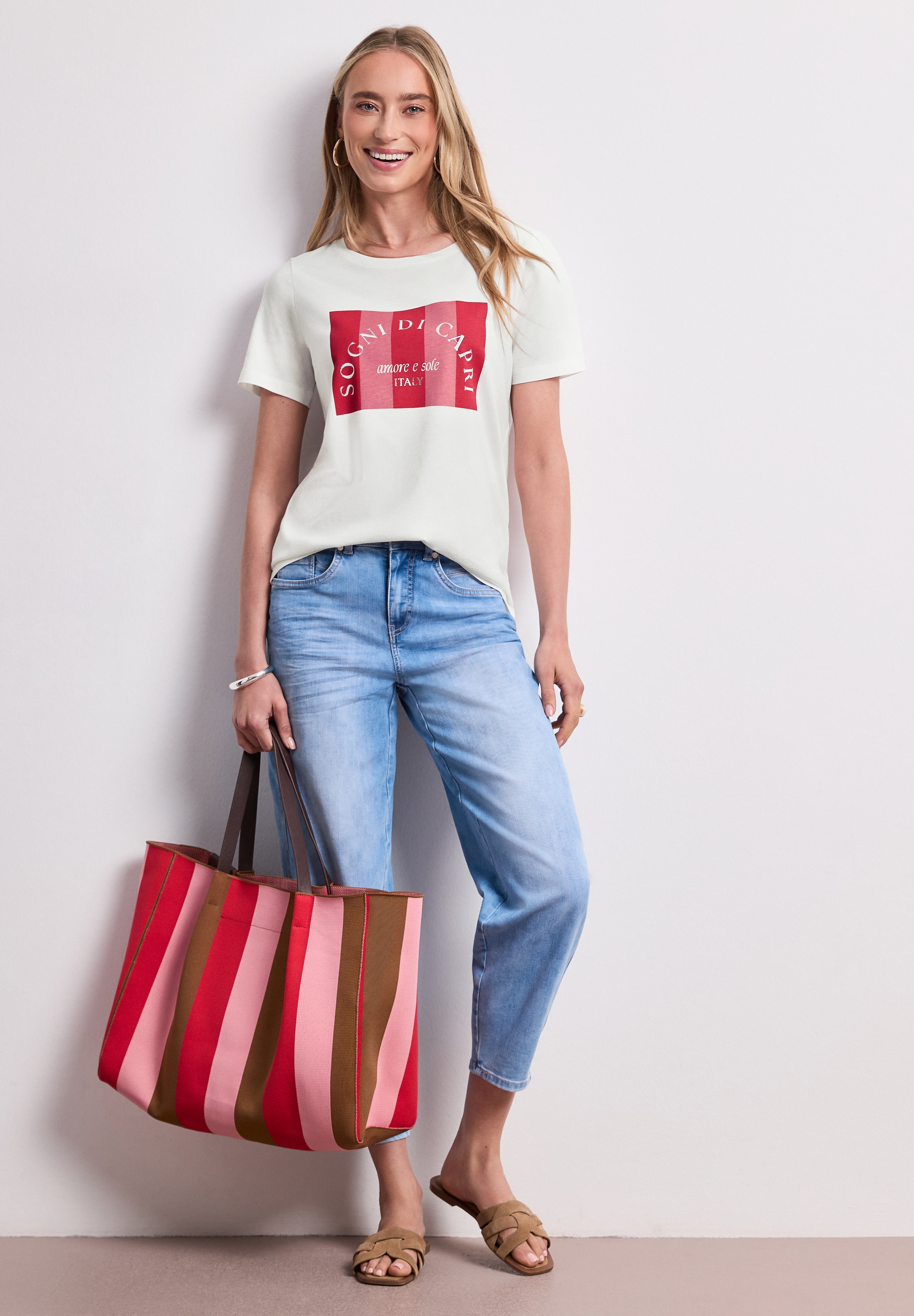 STREET ONE Kurzarmshirt Sommershirt mit Print