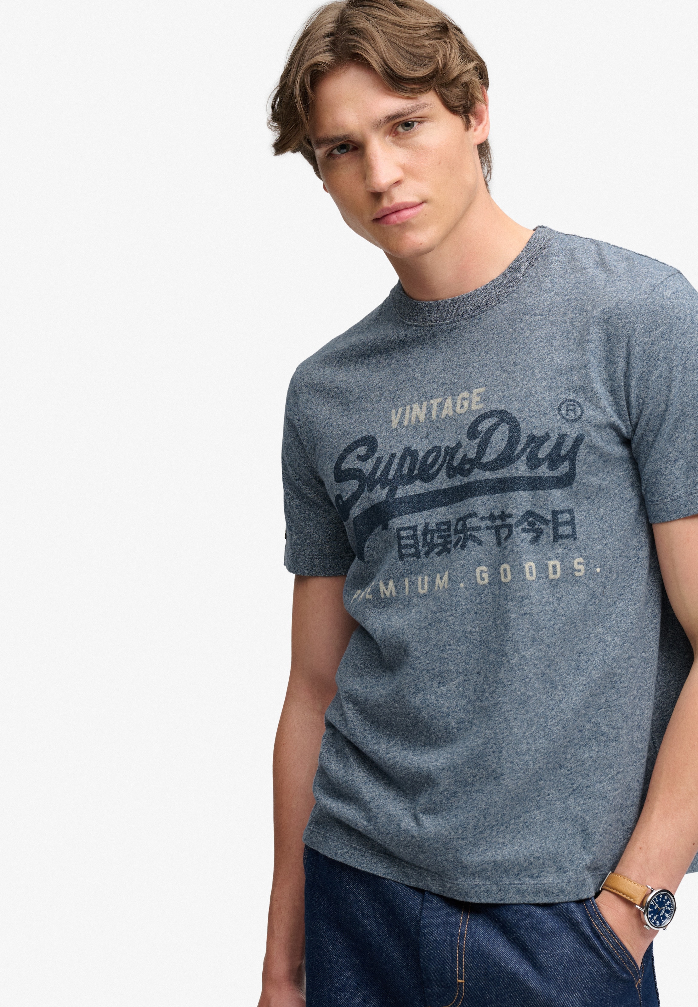 Superdry Shirt à col rond »VL HERITAGE RELAXED TEE« coton, coupe décontractée