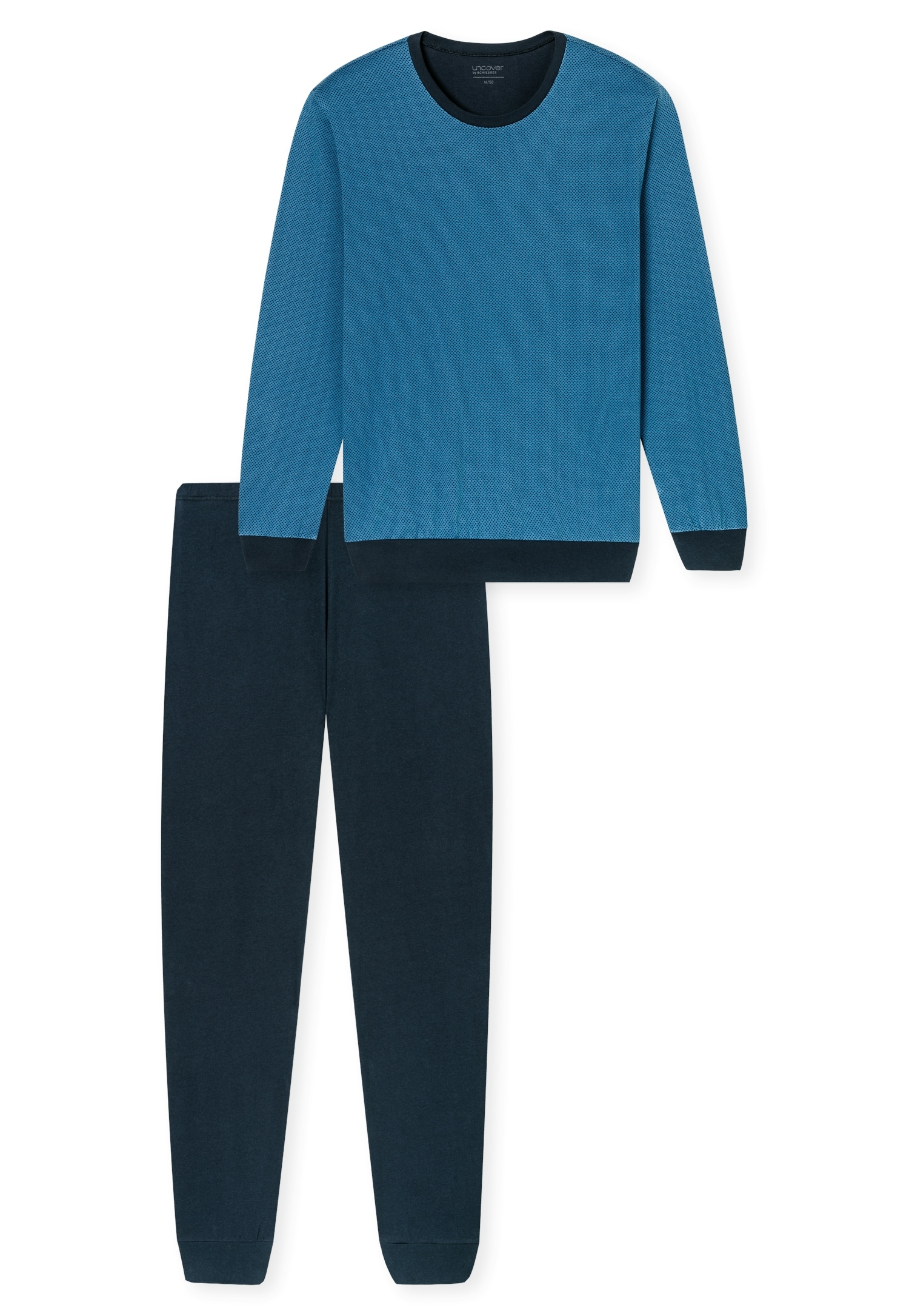 uncover by SCHIESSER Schlafanzug »Uncover Nightwear« 2 tlg. Langarm, Rundhals-Ausschnitt, Single Jersey-Qualität, weich