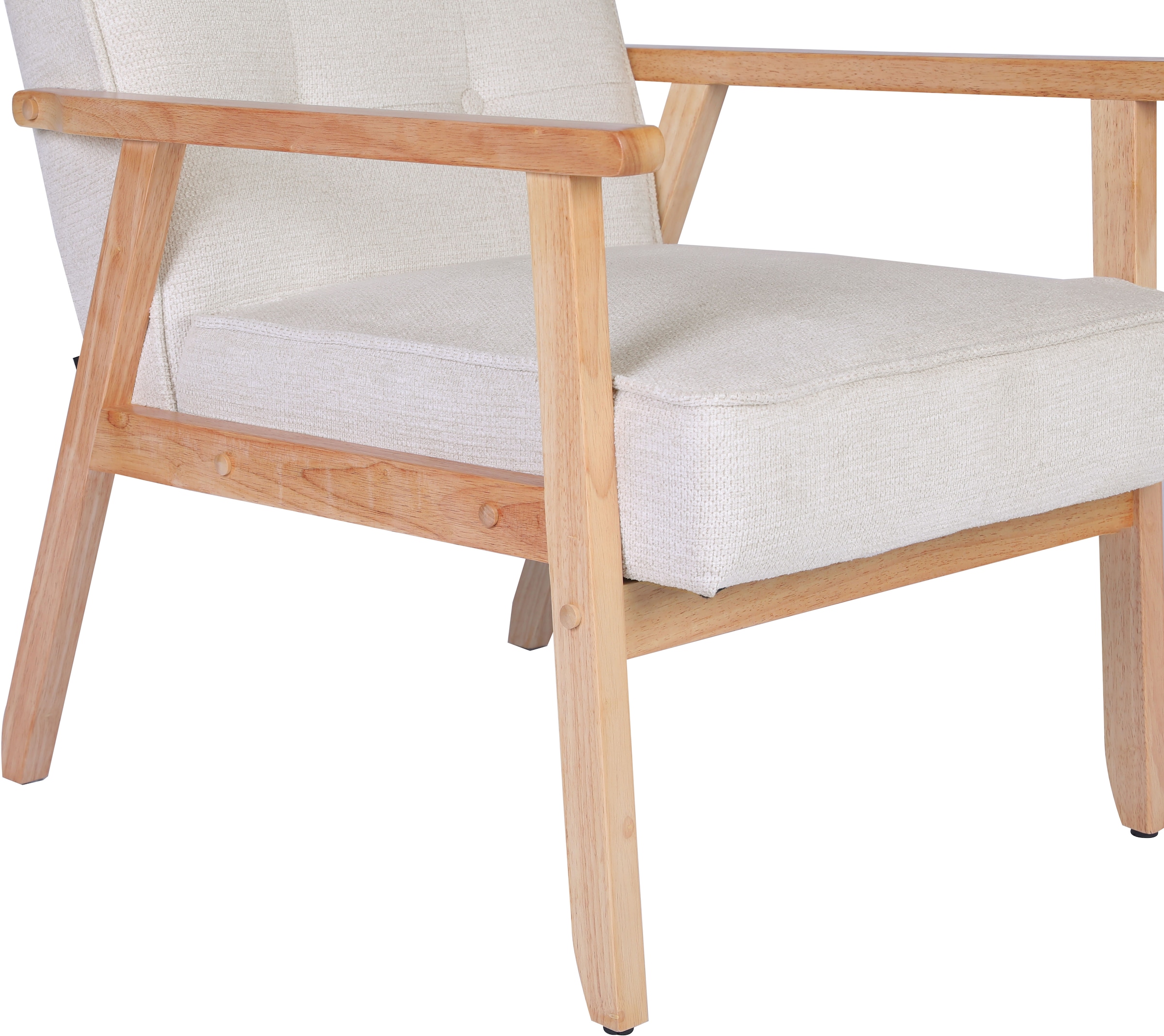 Home affaire Fauteuil lounge »MENONRI mit Armlehnen aus Massivholz« Relaxsessel, Lese-Sessel, Cocktailsessel in Cord und Webstoff