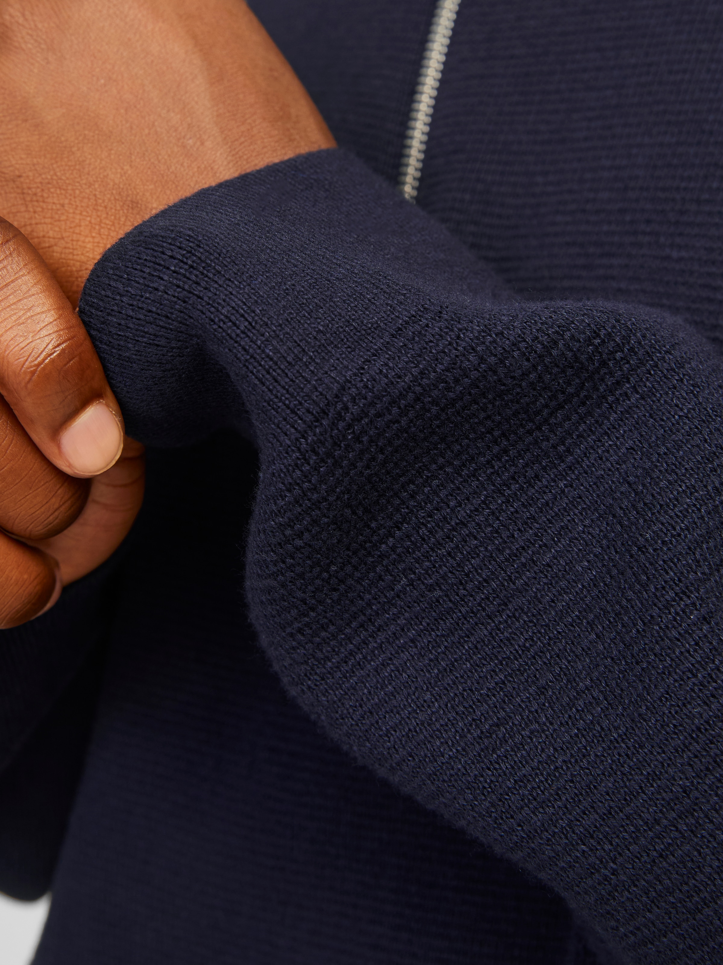 Jack & Jones Troyer »JPRBLAMILANO STITCH KNIT HALF ZIP SN«, mit kurzem Reissverschluss
