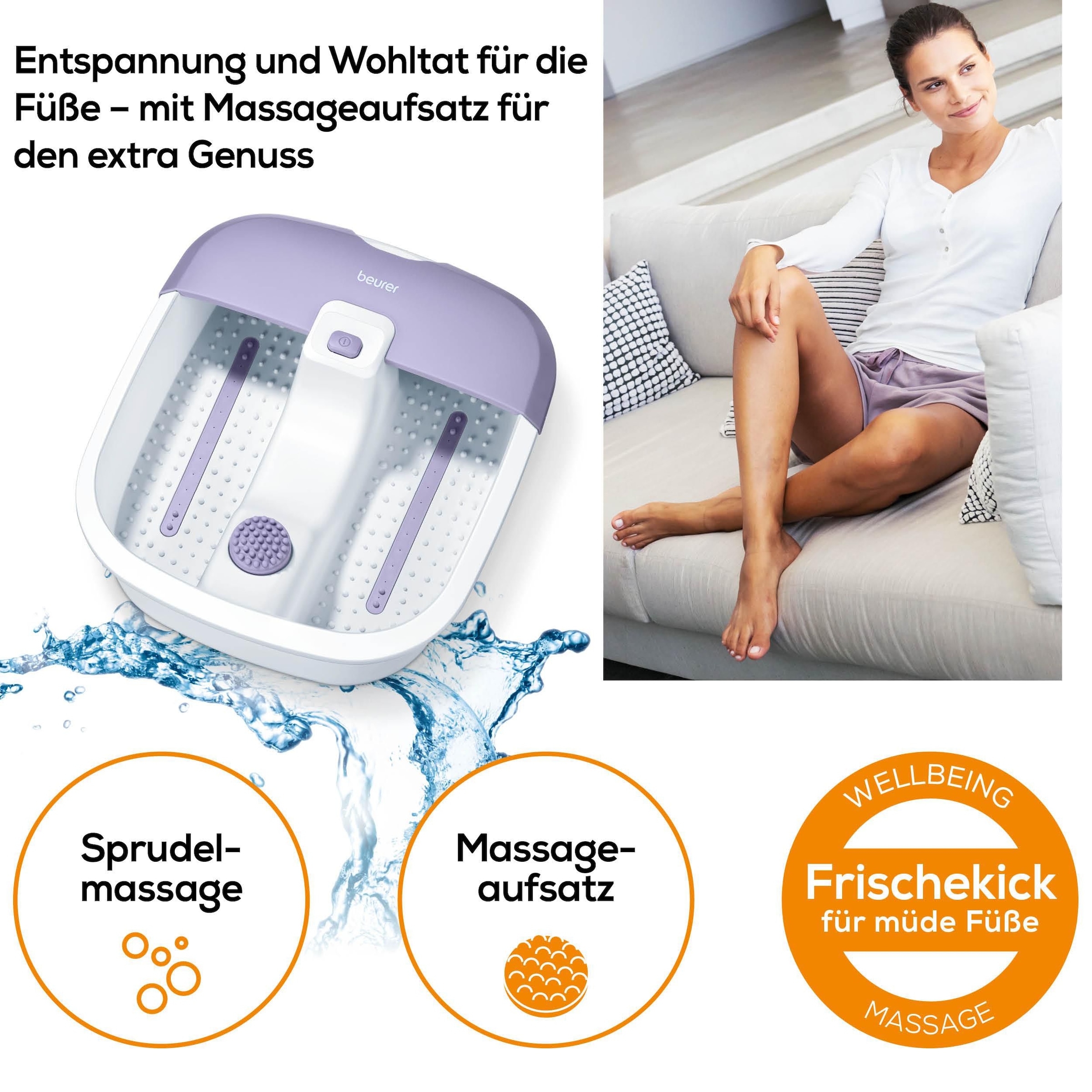 BEURER Fussbad »Fusssprudelbad FB 12 mit Vibrations- und Sprudelmassage« Fördert die Durchblutung und lindert schwere und müde Beine