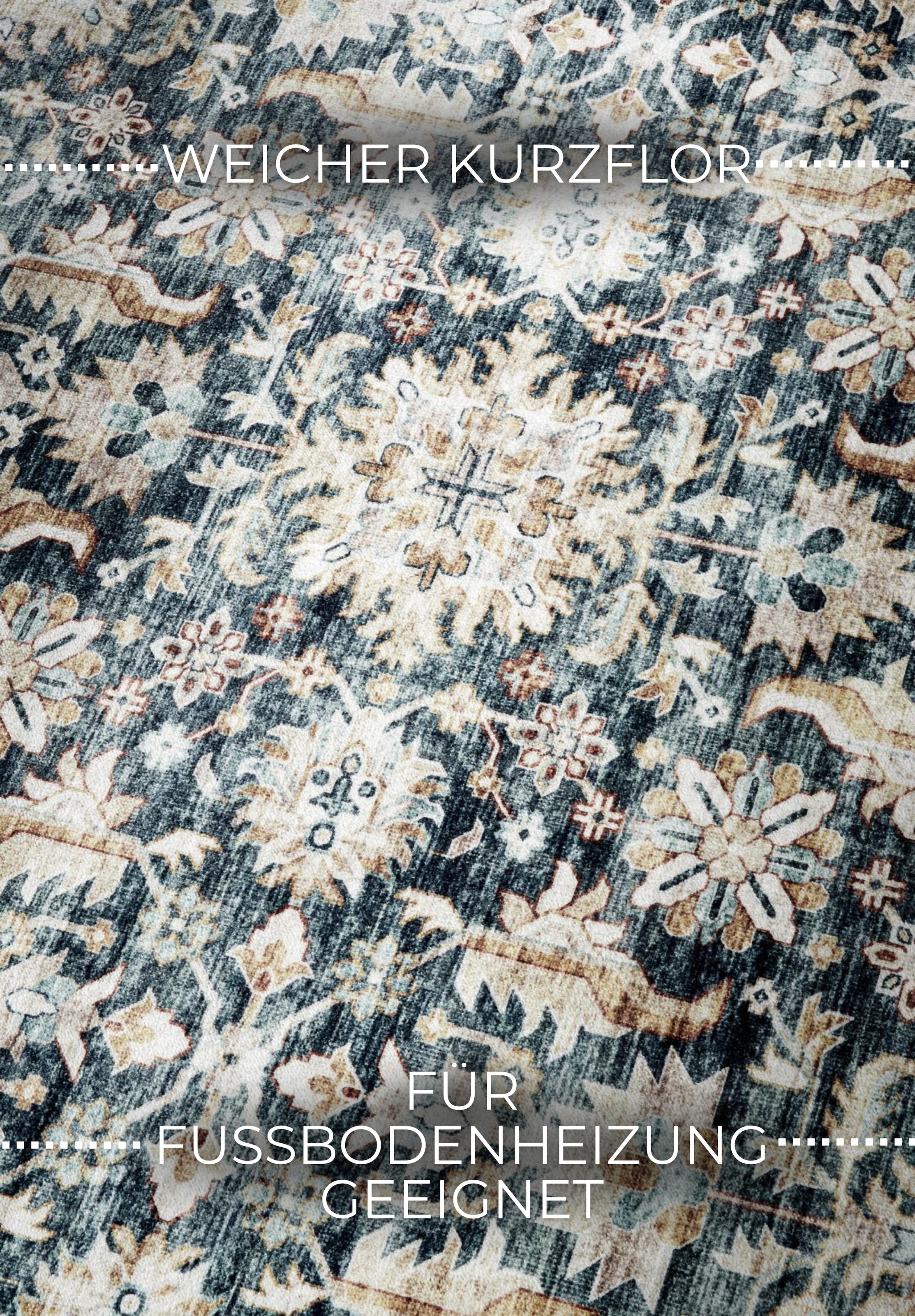 ELLE DECORATION Tapis »Saveh« Rectangulaire 5 mm Höhe Kurzflor, Anti Rutsch, Vintage, Klassisch, Wohnzimmer, Flur