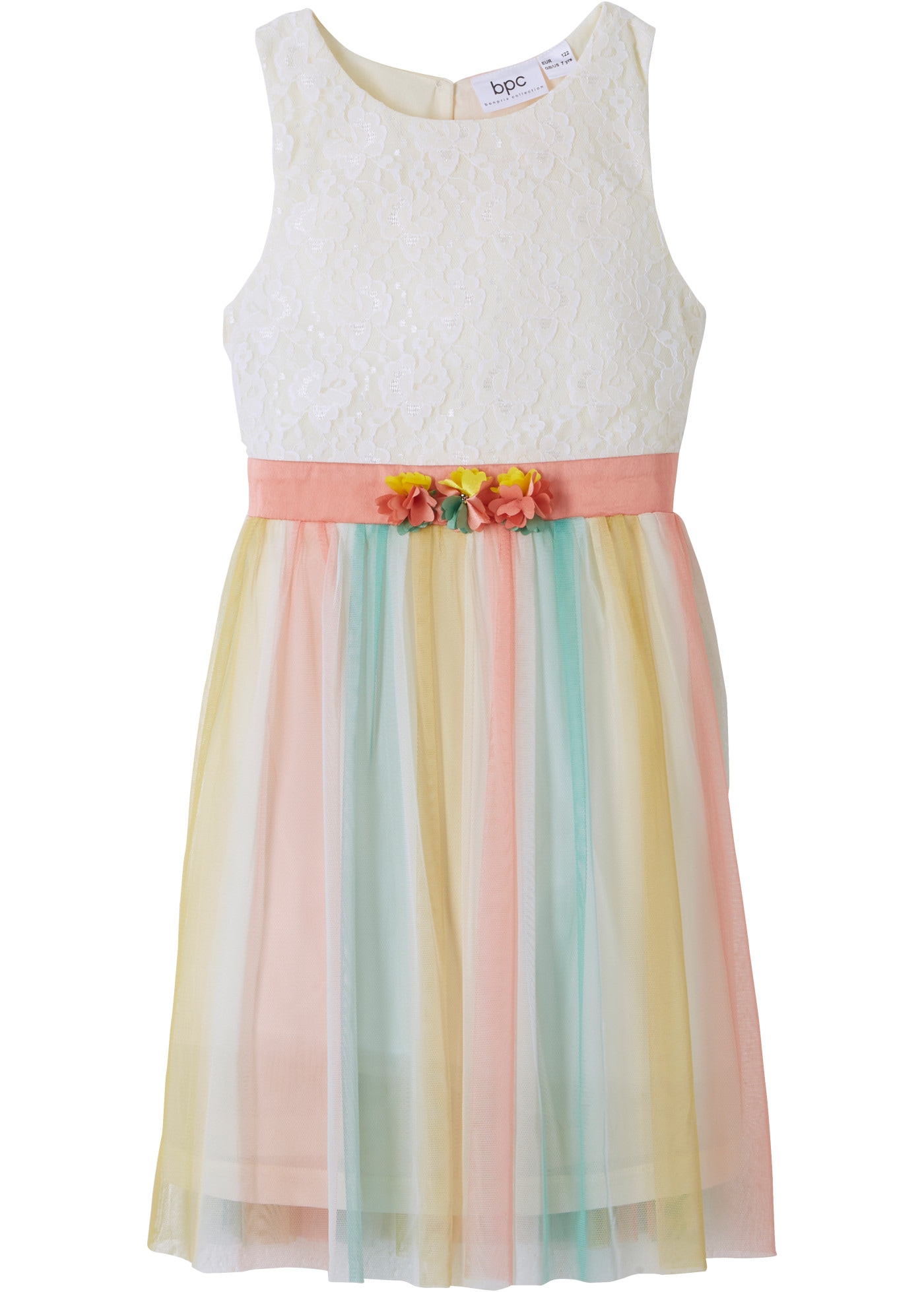 bonprix Robe midi style festif, haut en dentelle, avec nœud à nouer dans le dos