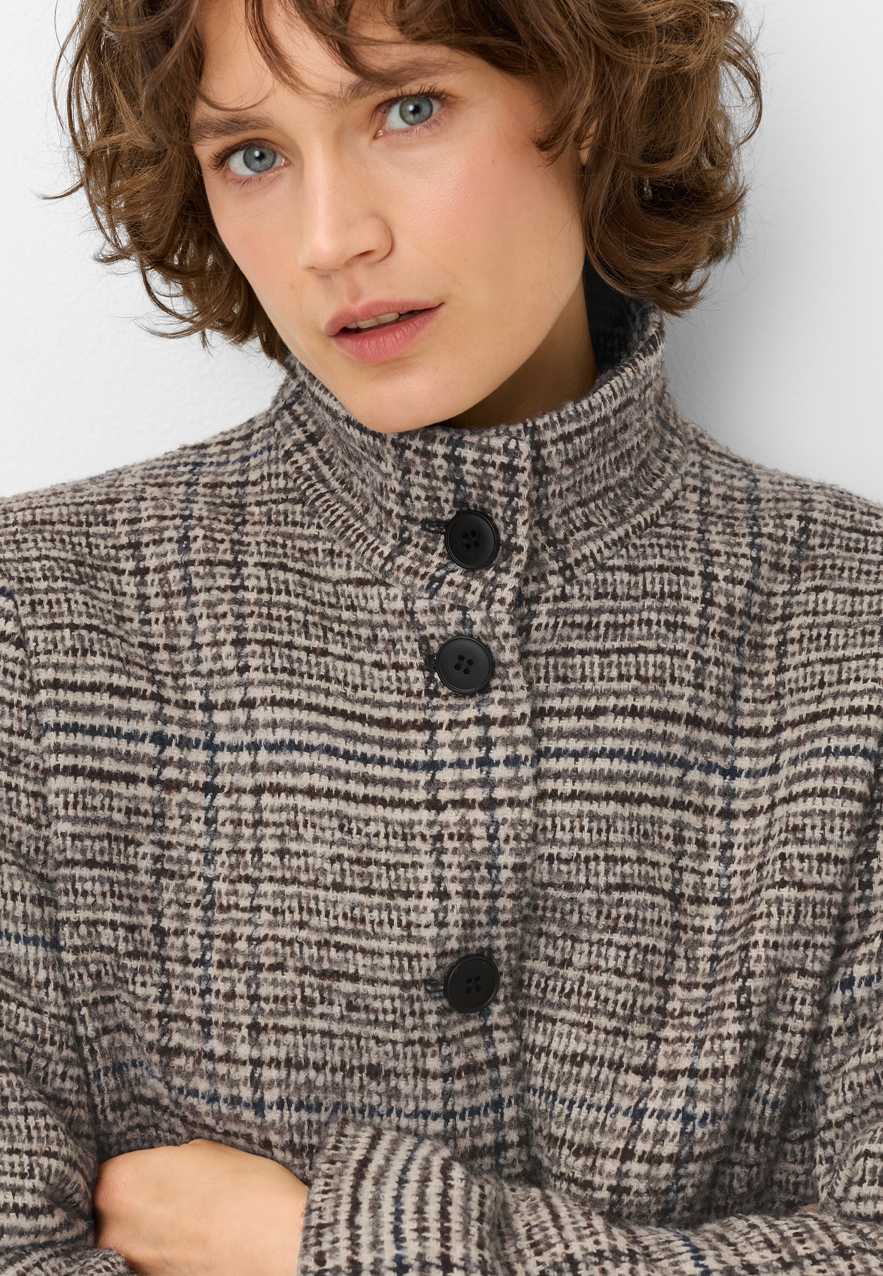Fuchs Schmitt Veste en laine »Wolljacke« col montant, coupe régulière, poches passepoilées