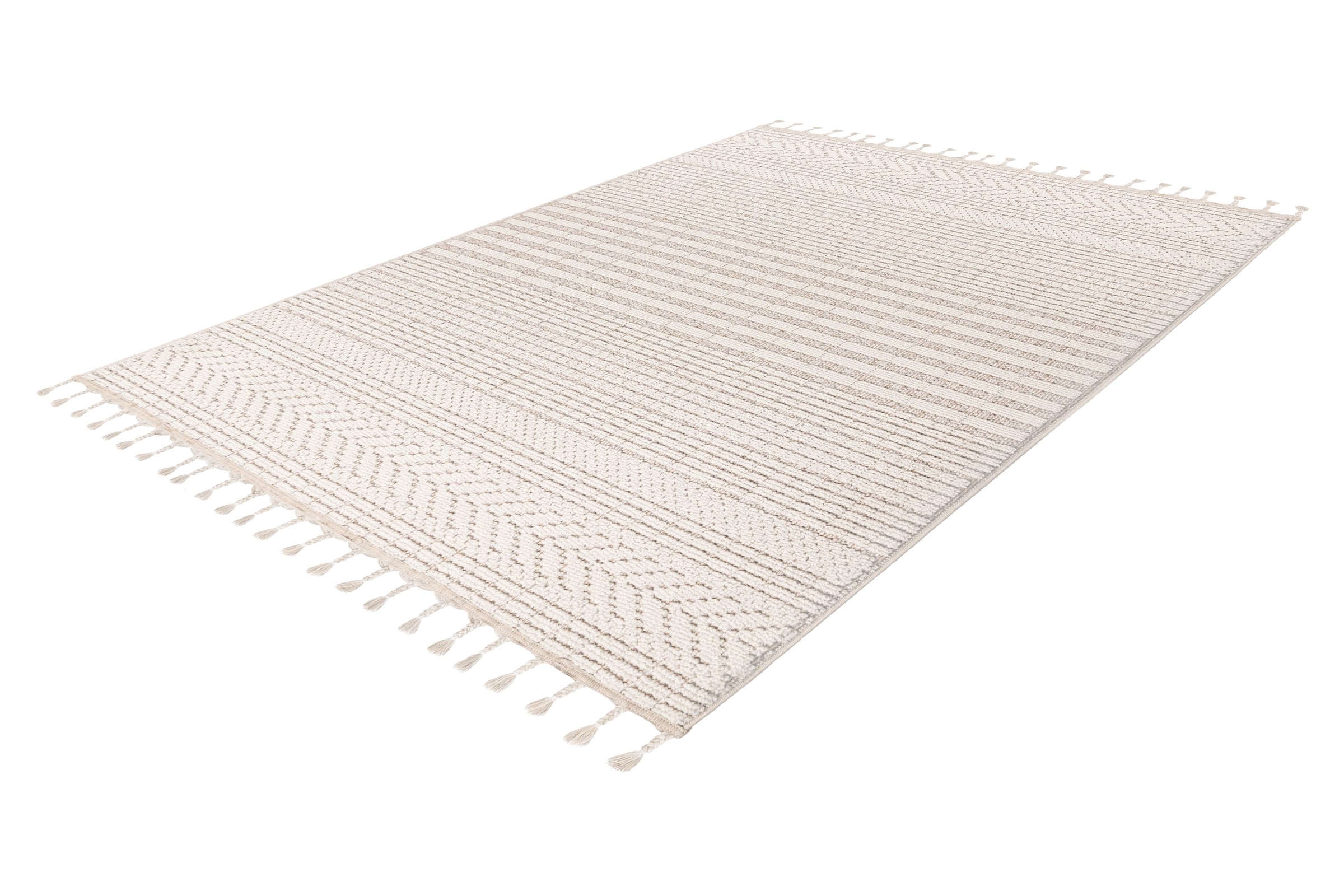 Kayoom Tapis »Reef 125« Rectangulaire 9 mm Höhe Kurzflor, Struktur, mit Fransen, Wohnzimmer