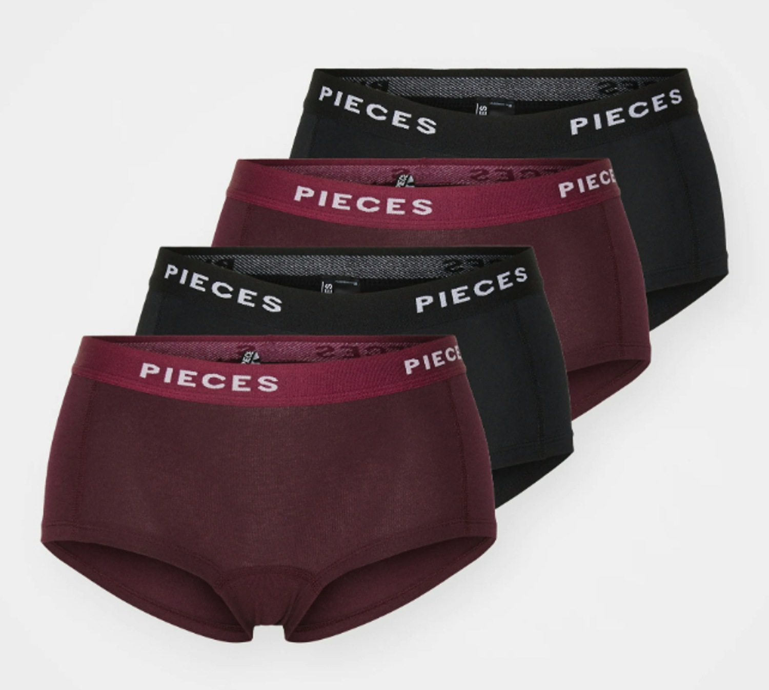 pieces Hipster »PCLOGO LADY 4 PACK SOLID NOOS BC« Packung, 4er-Pack, 4 Stk. Baumwollmischung