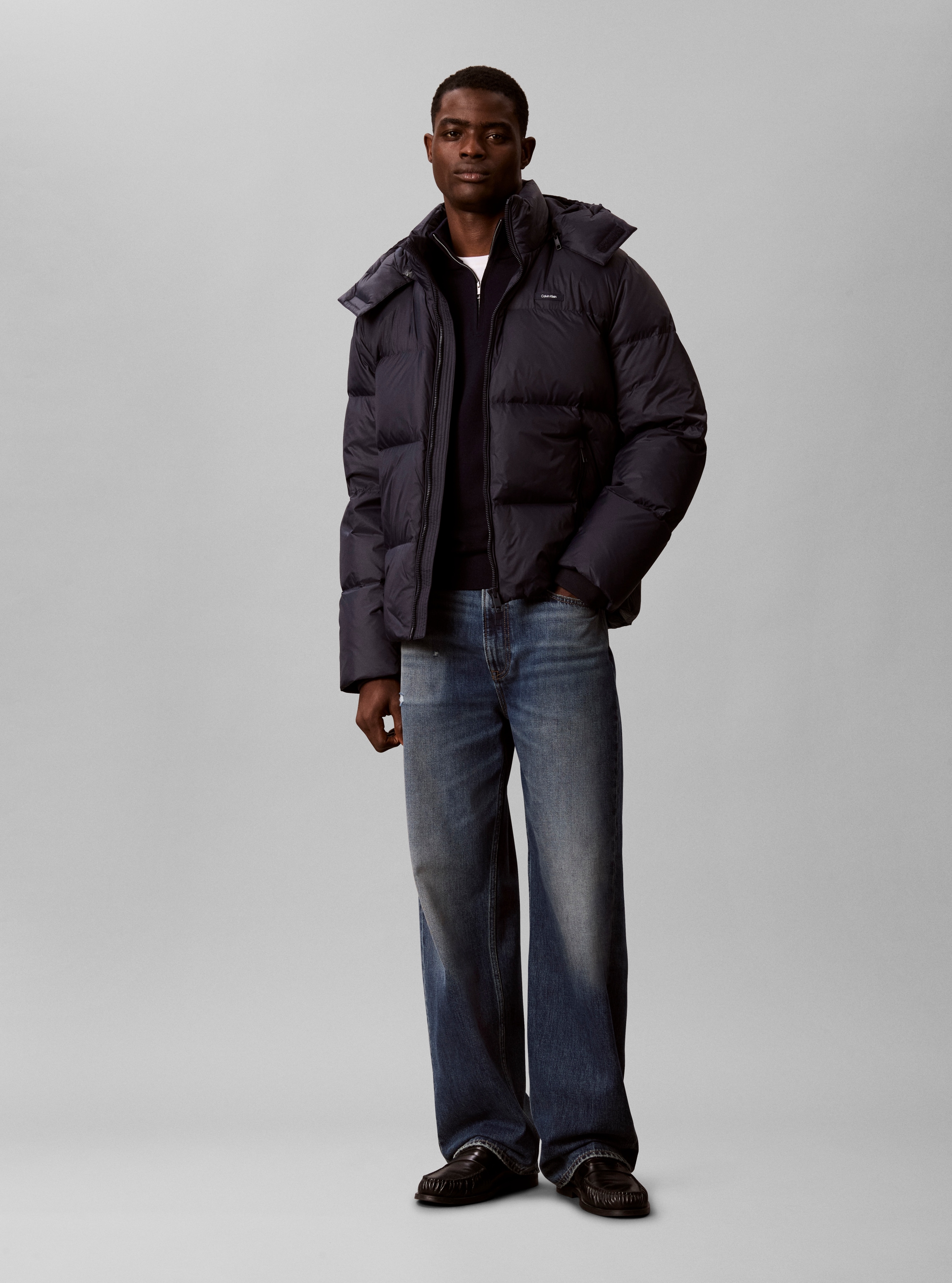 Calvin Klein Veste matelassée »NYLON DETACHABLE HOOD DOWN« avec capuche coupe régulière avec capuche