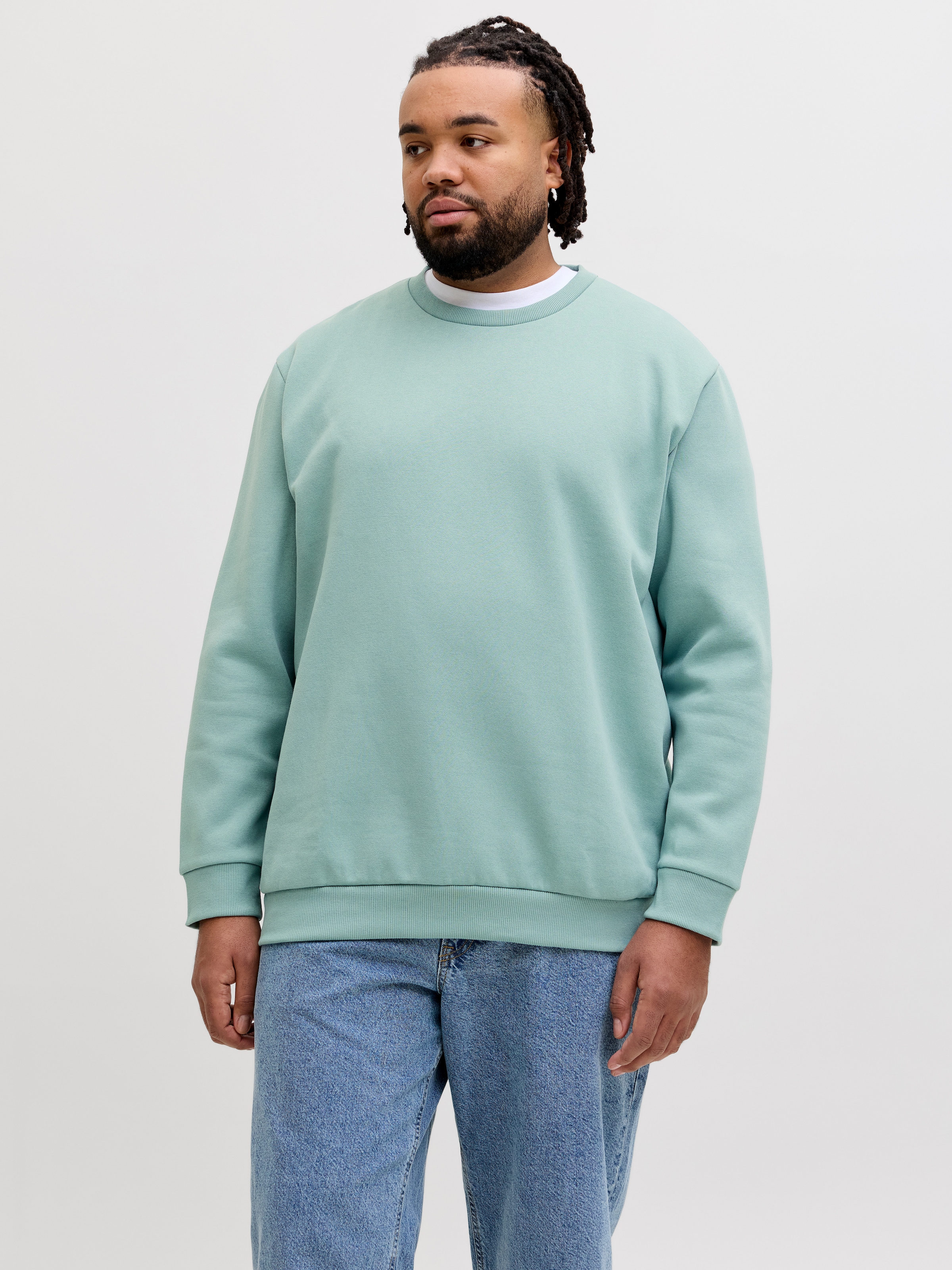 Jack & Jones PlusSize Sweat-shirt »JJEBRADLEY SWEAT CREW NOOS PLS«, avec bord-côte côtelé
