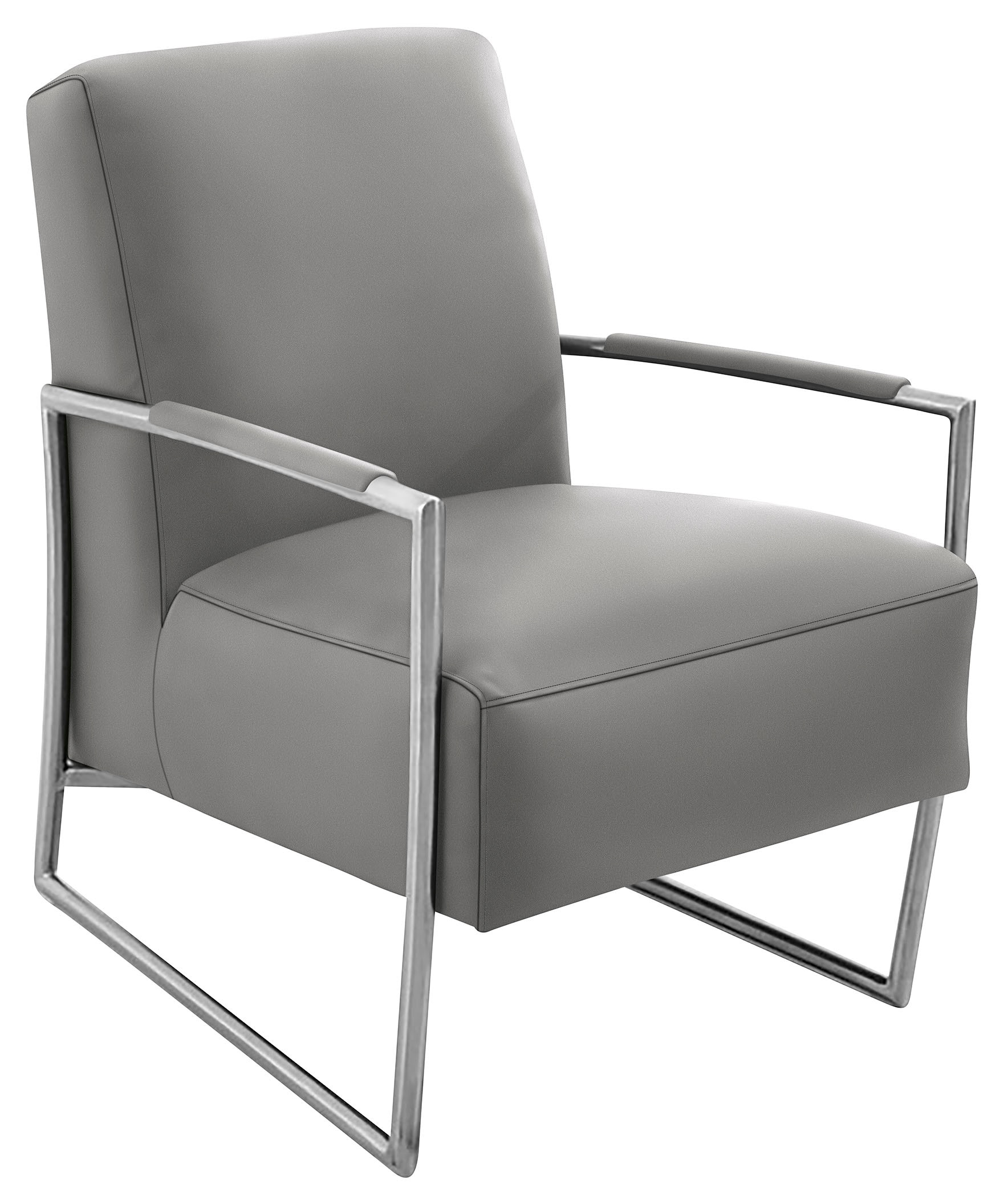 K+W Komfort & Wohnen Cocktailsessel mit bezogenen Armlehnen, Gestell in Metall Edelstahloptik