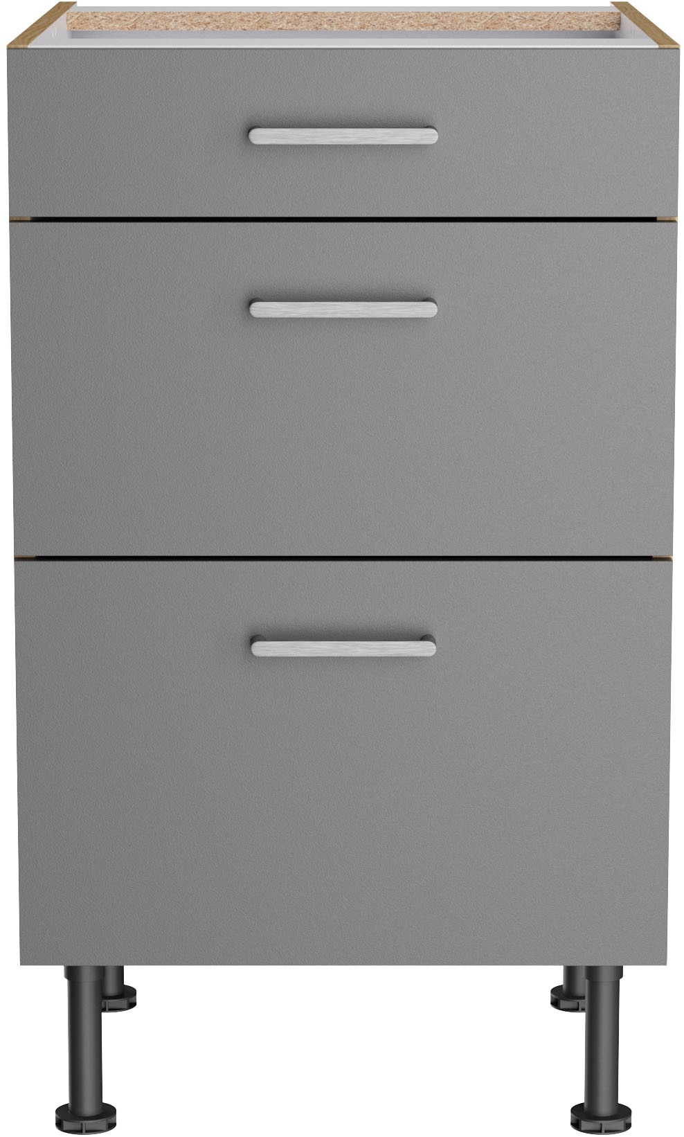 KOCHSTATION Unterschrank »KS-Lucy« Breite 50 cm, 1 Schubkasten, 2 Auszügen, Soft-Close, verstellb. Füsse