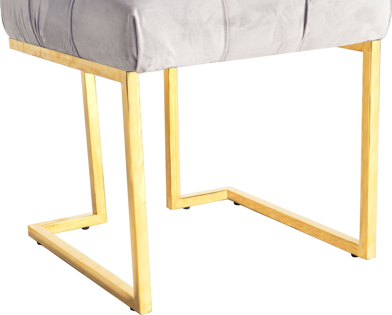 Kayoom Tabouret rembourré »Hocker Rarity 125, Edler Touch durch goldenes Gestell« 1 cuis tlg. carré, doux comme du velours, matelassé, avec boutons décoratifs, structure en acier inoxydable