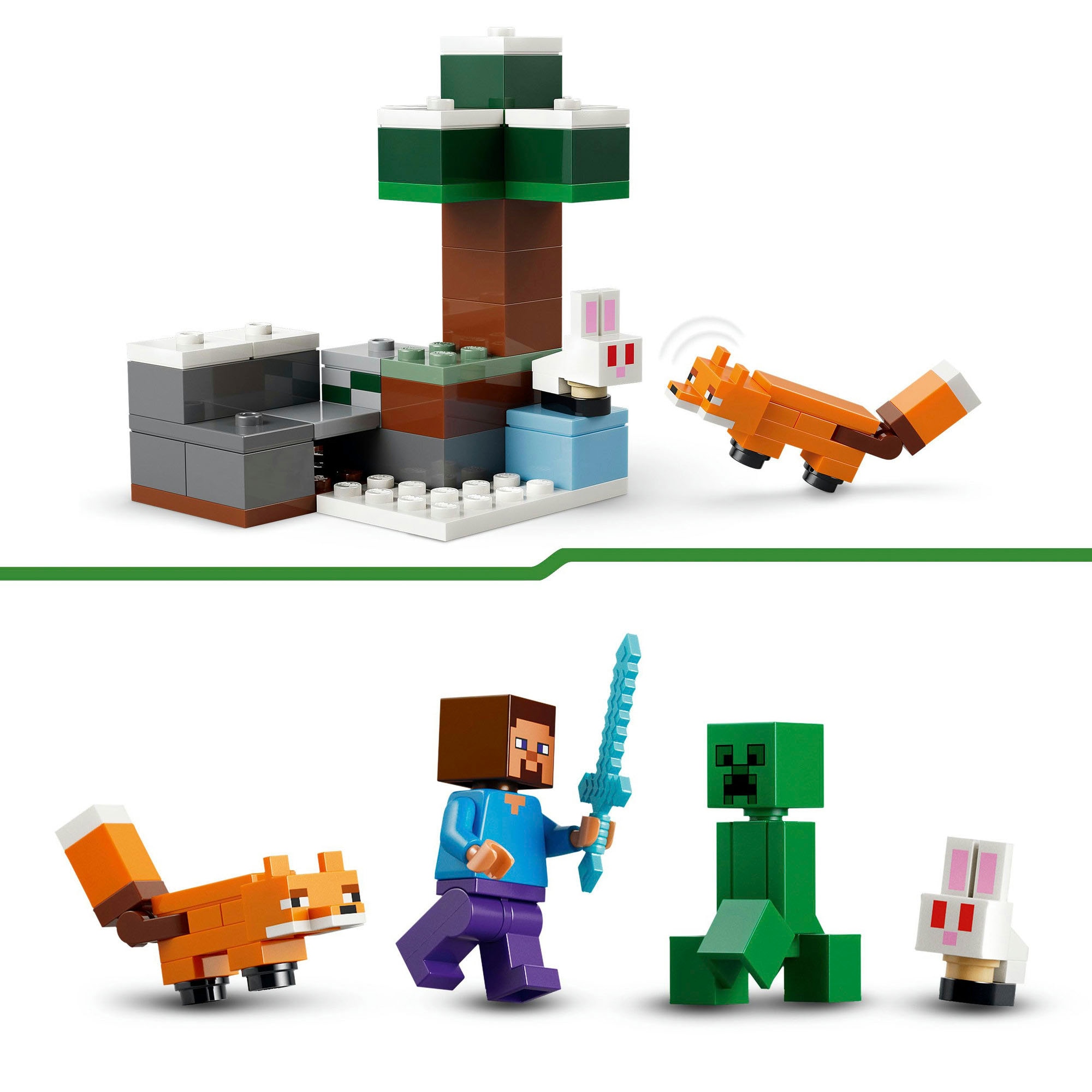 LEGO® Konstruktionsspielsteine »Steves Abenteuer in der Taiga (21583), LEGO Minecraft« Made in Europe