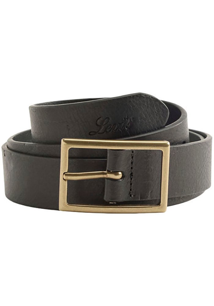 Levi's® Ceinture en cuir »RECTANGLE BELT« mit goldfarbener Schliesse und Logoprägung