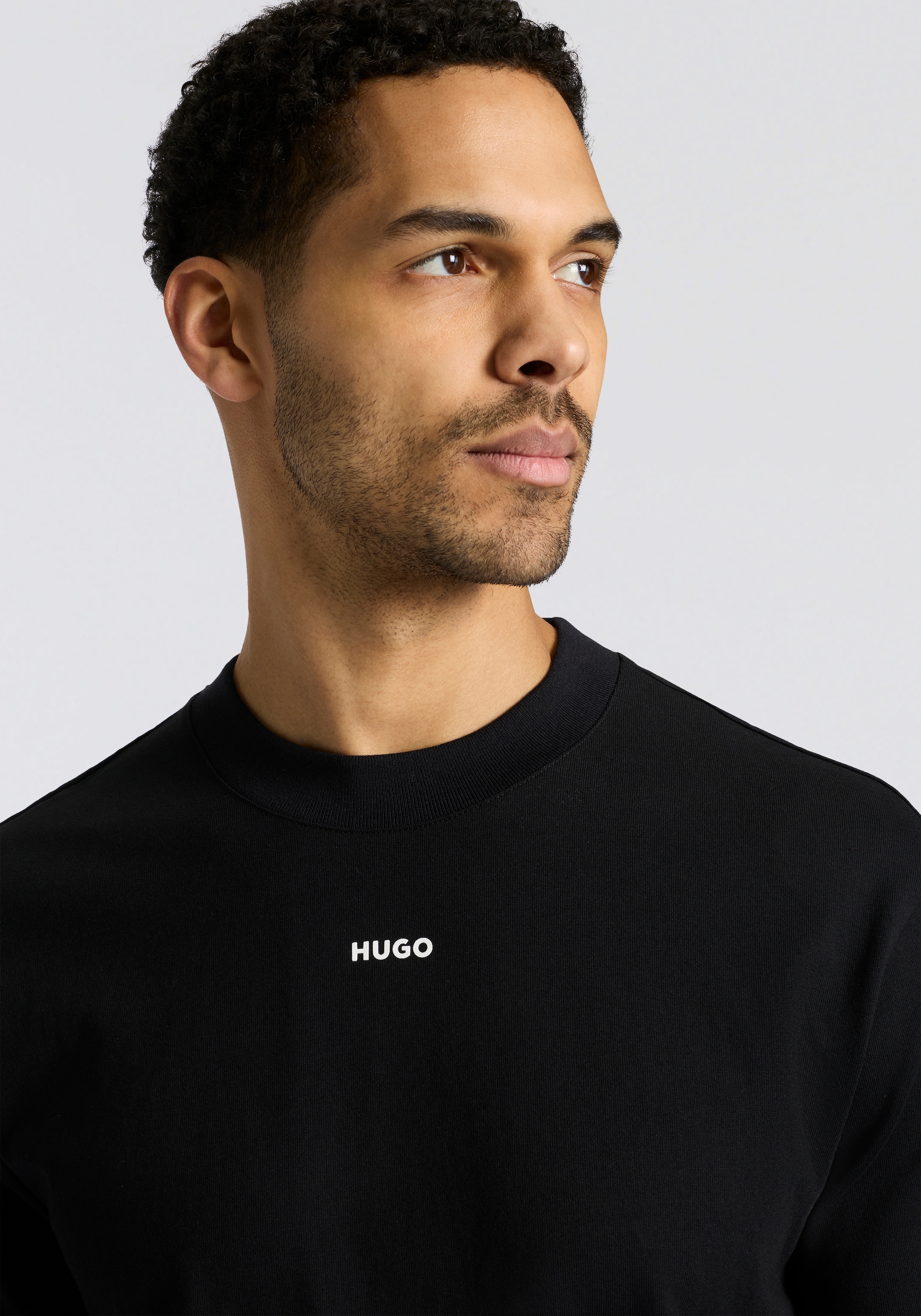 HUGO T-shirt Rundhalsausschnitt, Relaxed Fit, Logo-Print