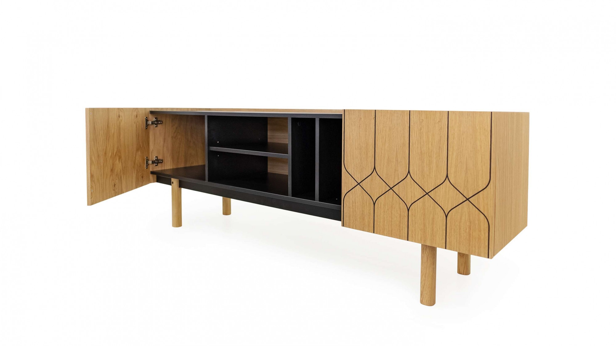 Woodman Sideboard »Porto« Kommode, dekorative Fräsungen, mit Eichenholzfurnier, Breite 175 cm