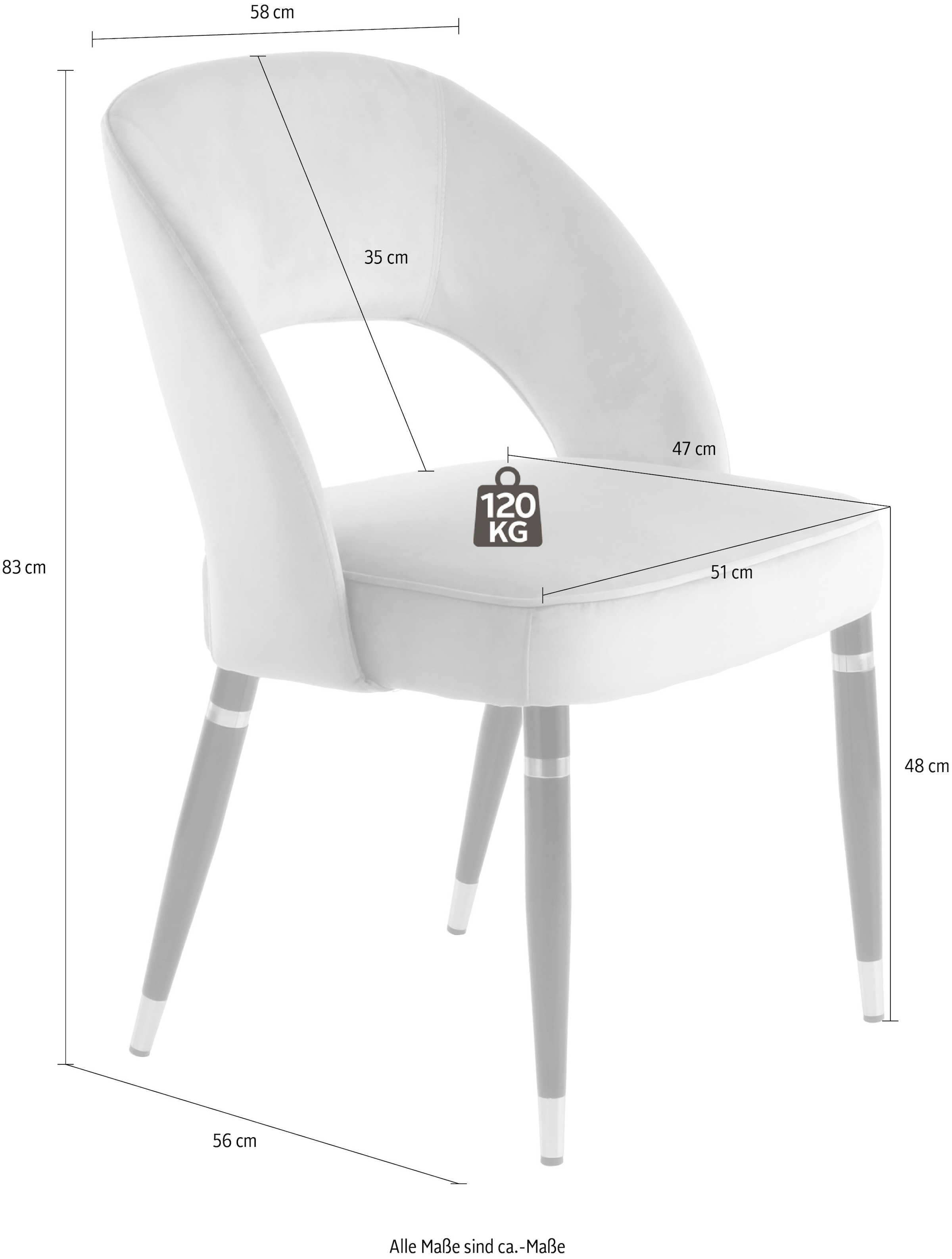 Kayoom Chaise rembourrée »Stuhl Courtney 525 2er-Set, 2er-Set Stühle, komfortables Sitzgefühl« (Set) 2 cuissamtweicher Bezug, modern, weicher Stoffbezug