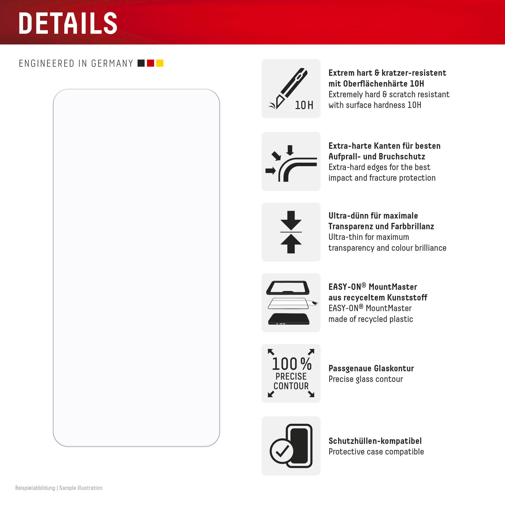 Displex Verre de protection d'écran »Real Glass Screen Protector inkl. Case mit MountMaster« für Samsung Galaxy S26 Ultra Displayschutzfolie, Schutzfolie, Bildschirmschutz, kratz- & stossfest