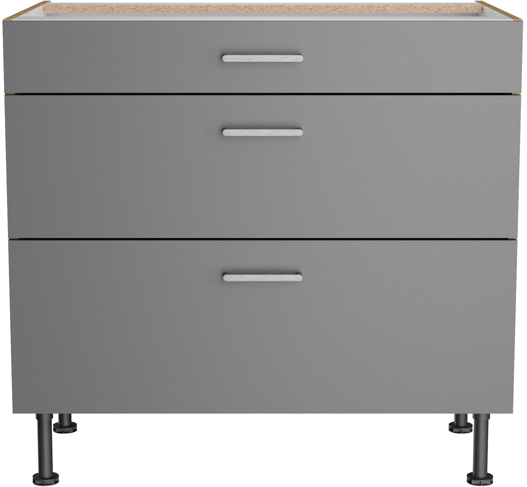 KOCHSTATION Unterschrank »KS-Lucy« Breite 90 cm, 1 Schubkasten, 2 Auszügen, Soft-Close, verstellbare Füsse